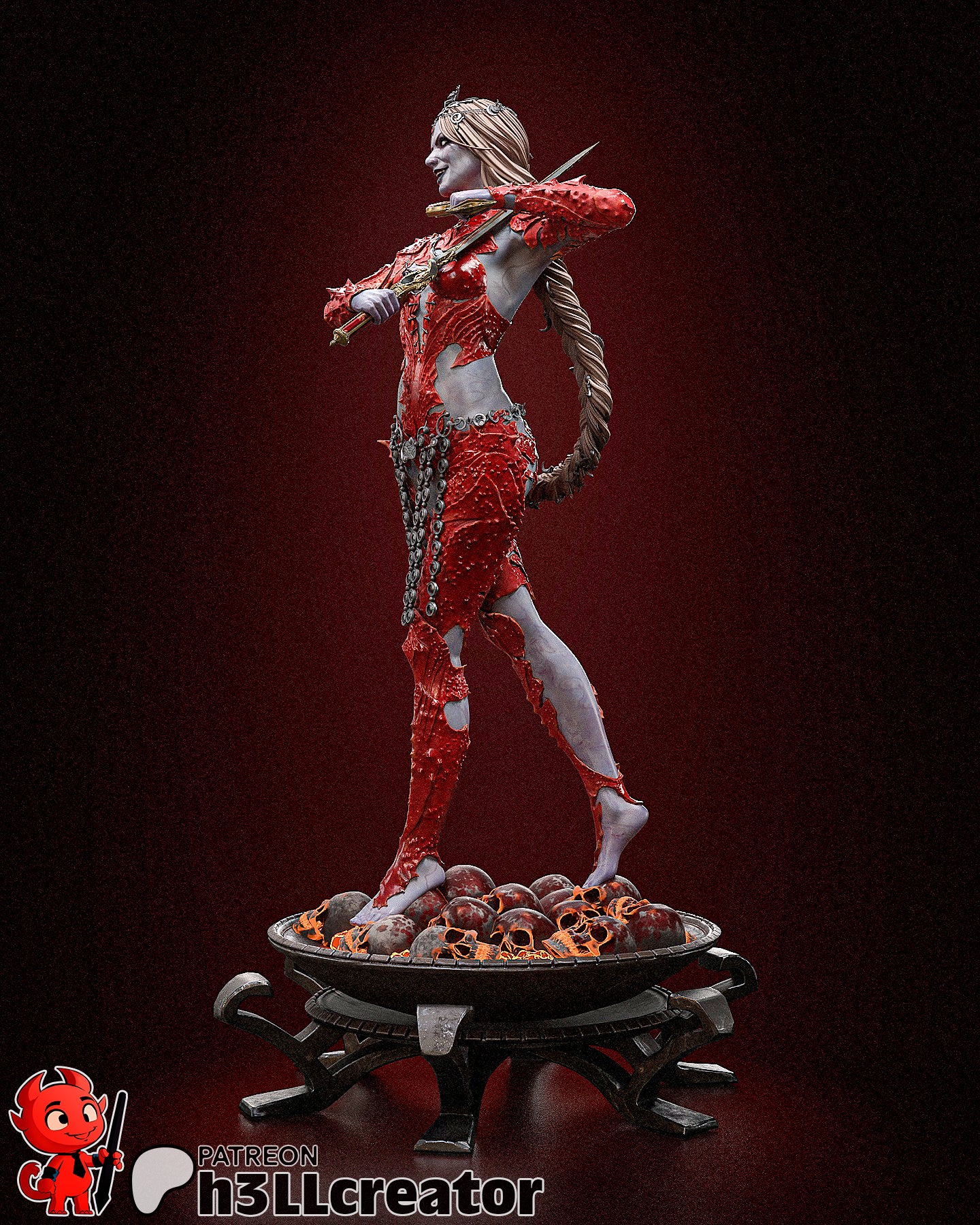 Orin the Red (Baldur's Gate) resin figure by h3LLcreator — studio render 5