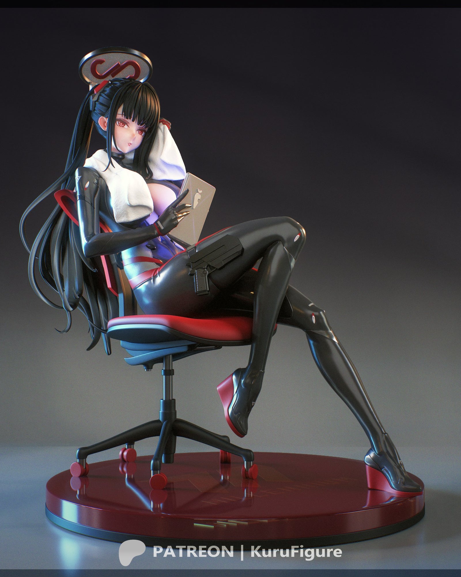 Rio Tsukatsuki (Blue Archive) resin figure by Kuru Figures — studio render 1