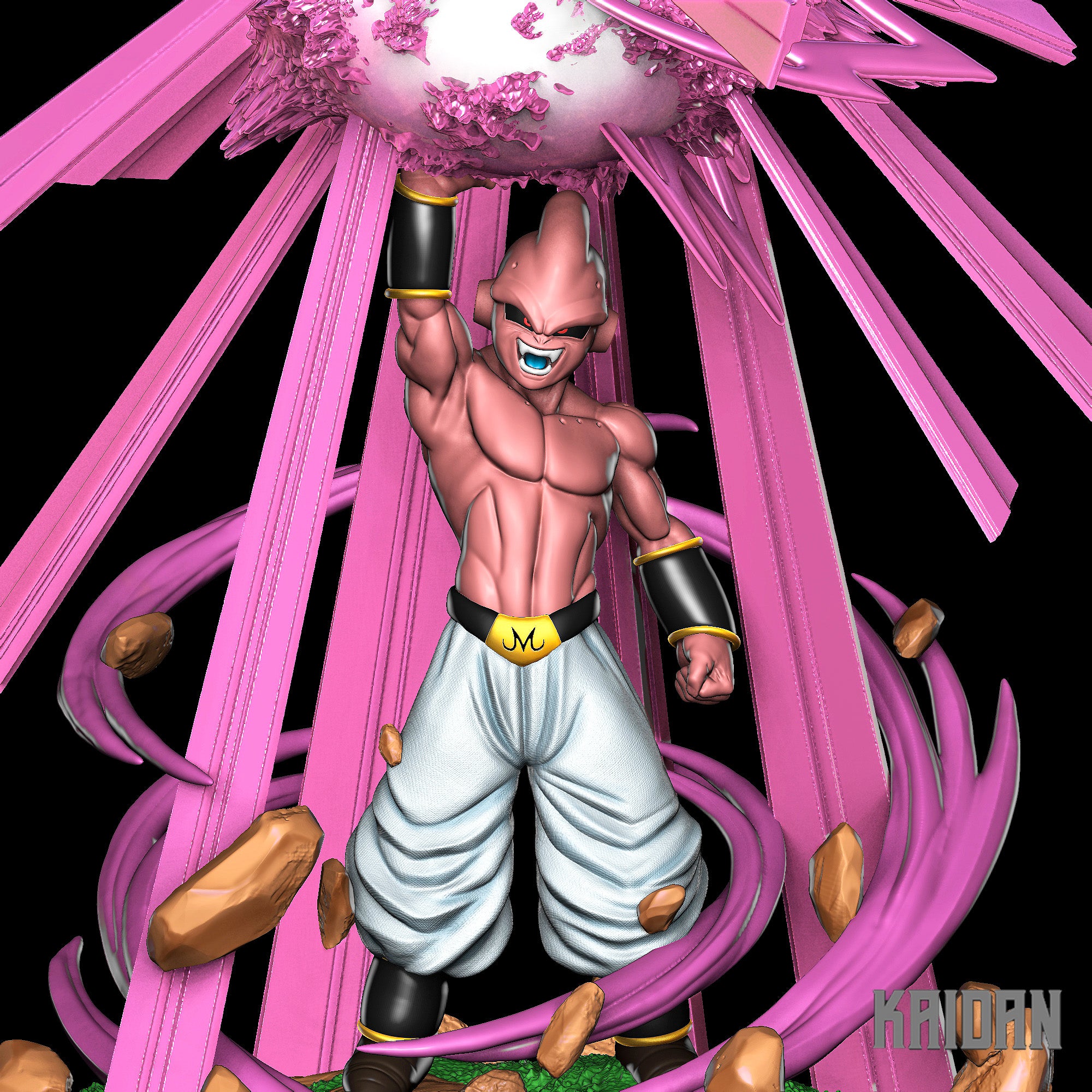 Kid Buu (Dragon Ball) resin figure by Kaidan 3D — studio render 2
