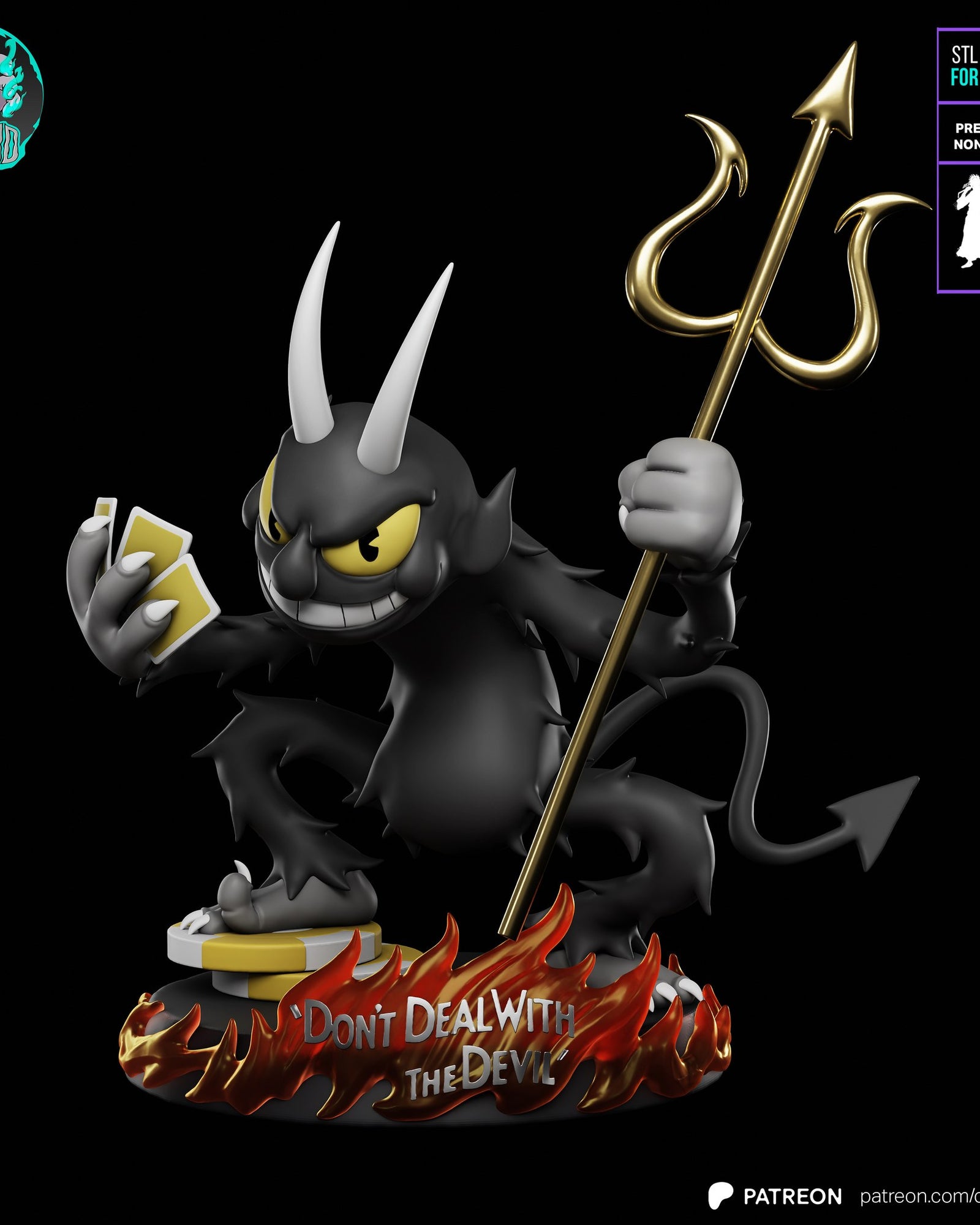 The Devil (Cuphead) resin figure by Kaidan 3D — studio render 2