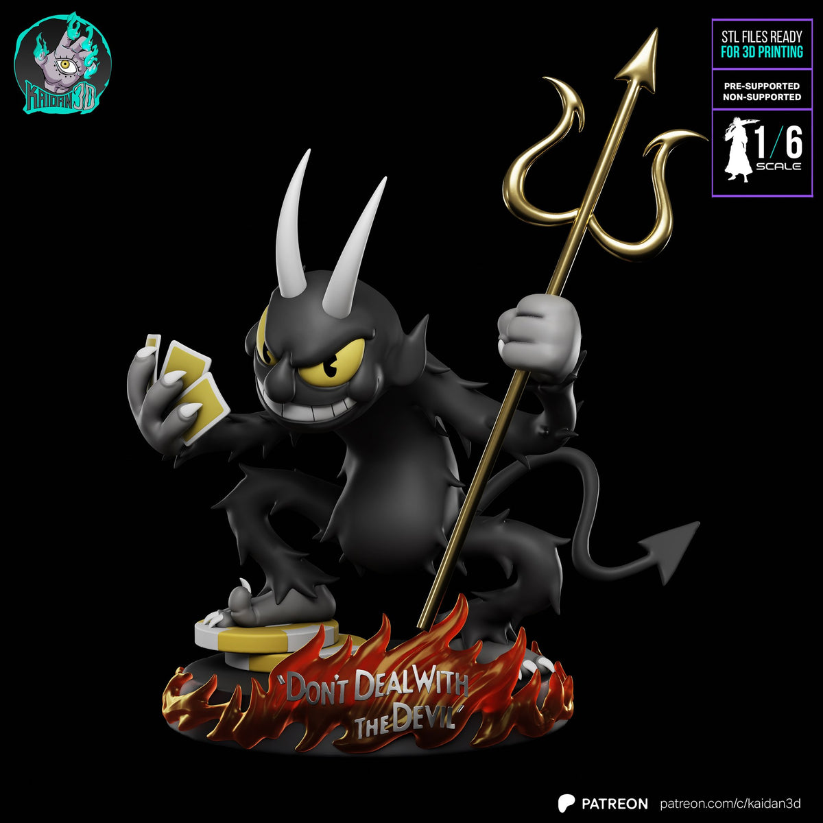 The Devil (Cuphead) resin figure by Kaidan 3D — studio render 2