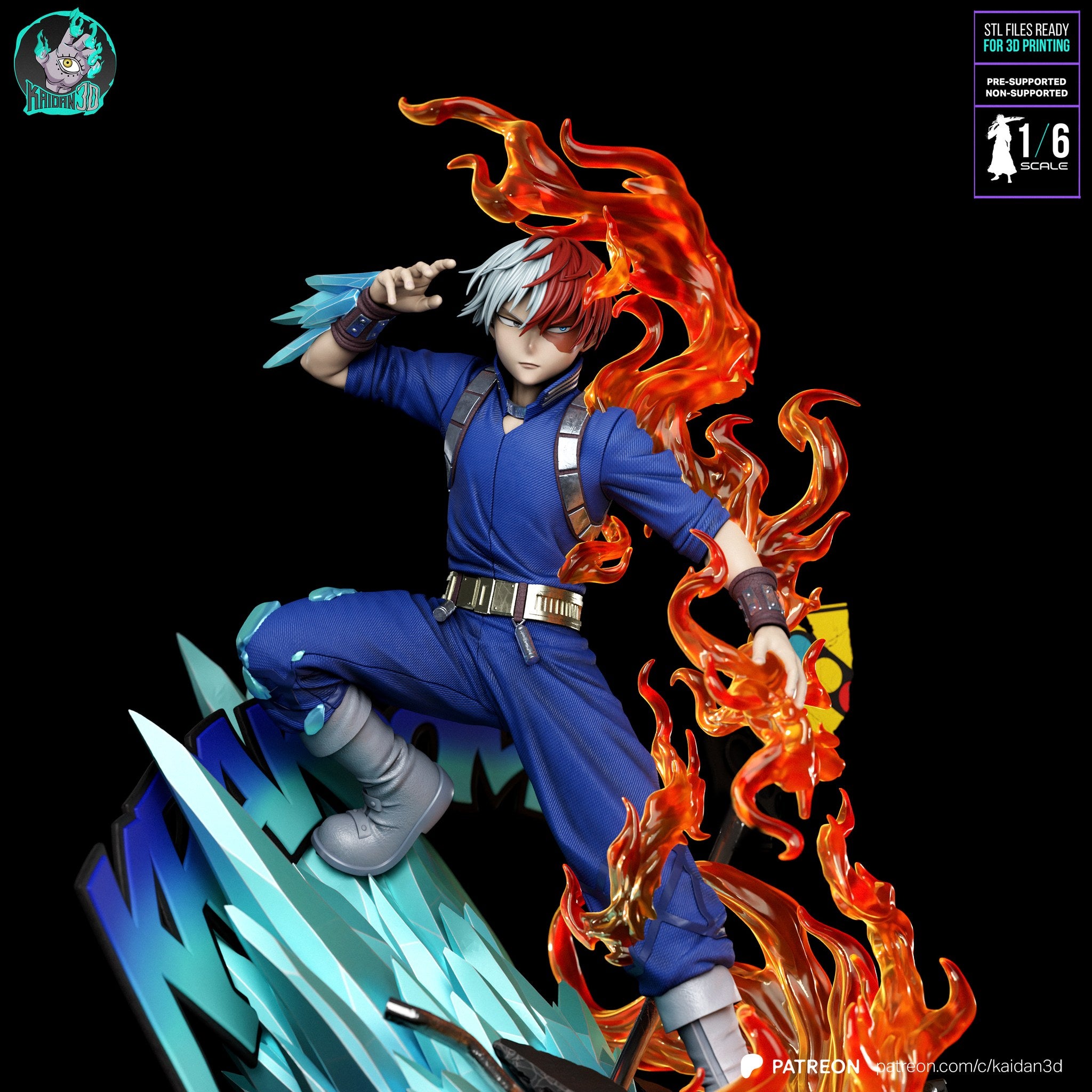 Shoto Todoroki (My Hero Academia) resin figure by Kaidan 3D — studio render 3
