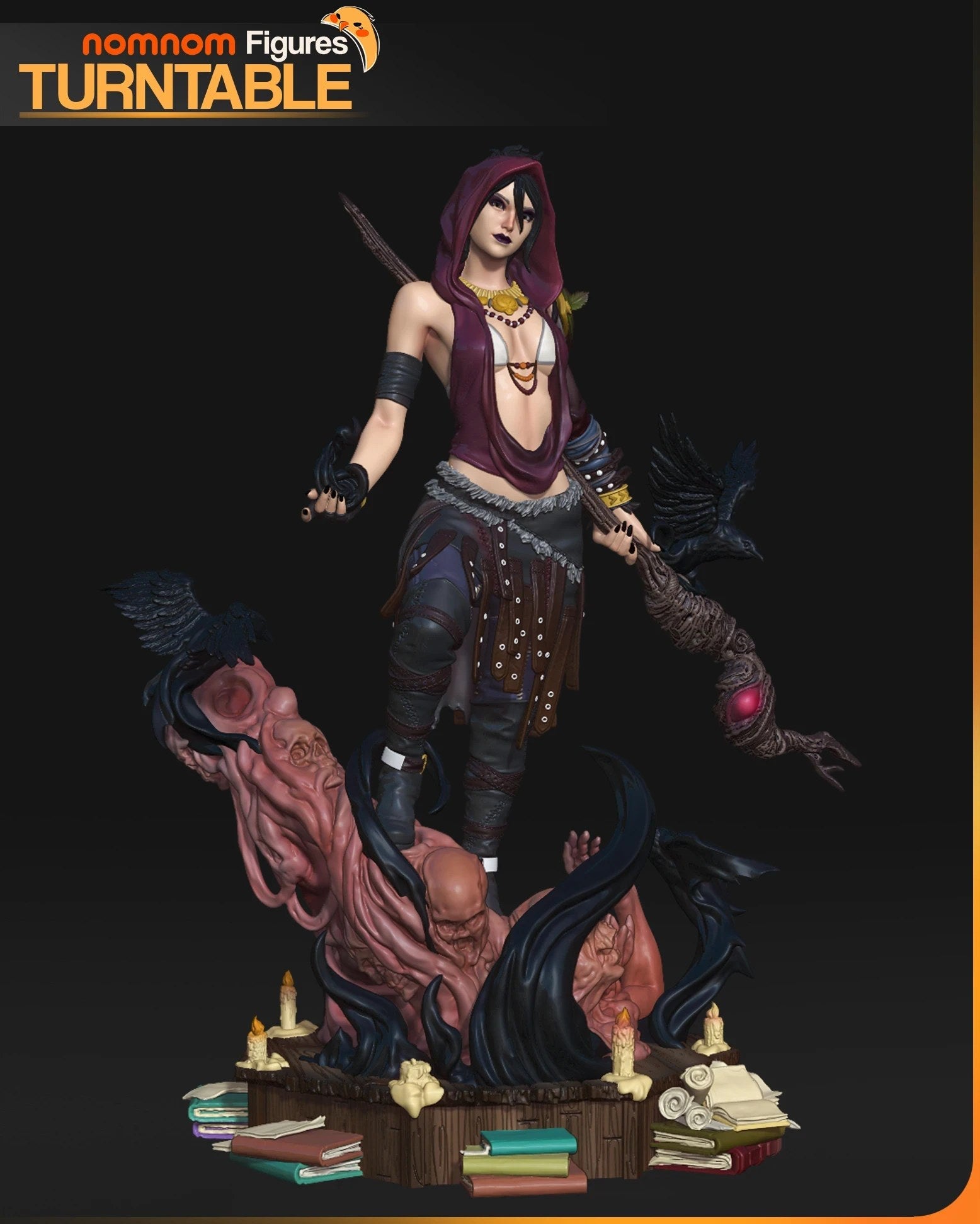 Morrigan Dragon Age resin figure by NomNom Figures — studio preview 4