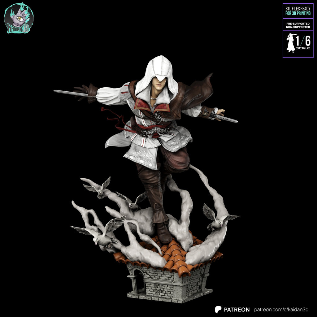 Ezio Auditore (Assassin's Creed) resin figure by Kaidan 3D — studio render 2