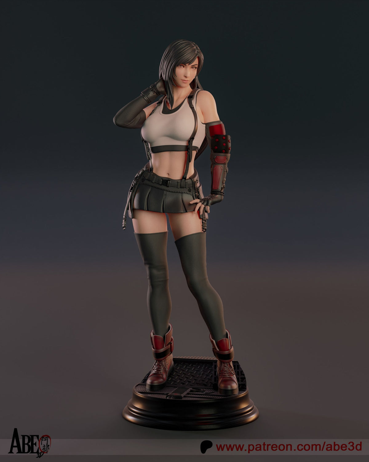 Tifa Lockhart (Final Fantasy) resin figure by Abe3D — studio render 1