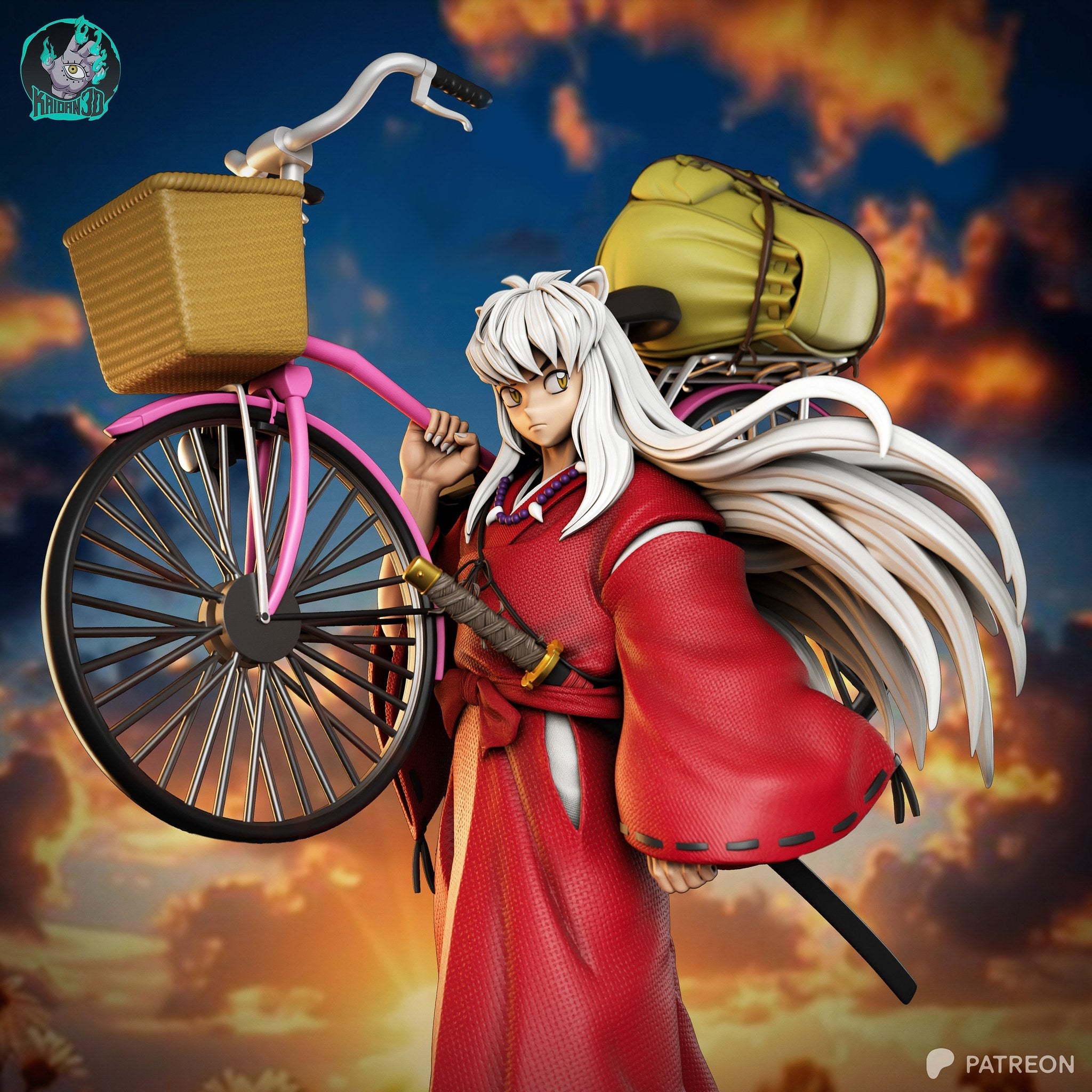Inuyasha (Inuyasha) resin figure by Kaidan 3D — studio render 1