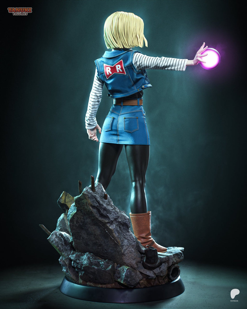 Android 18 (Dragon Ball) resin figure by Tanuki Figures — studio render 3