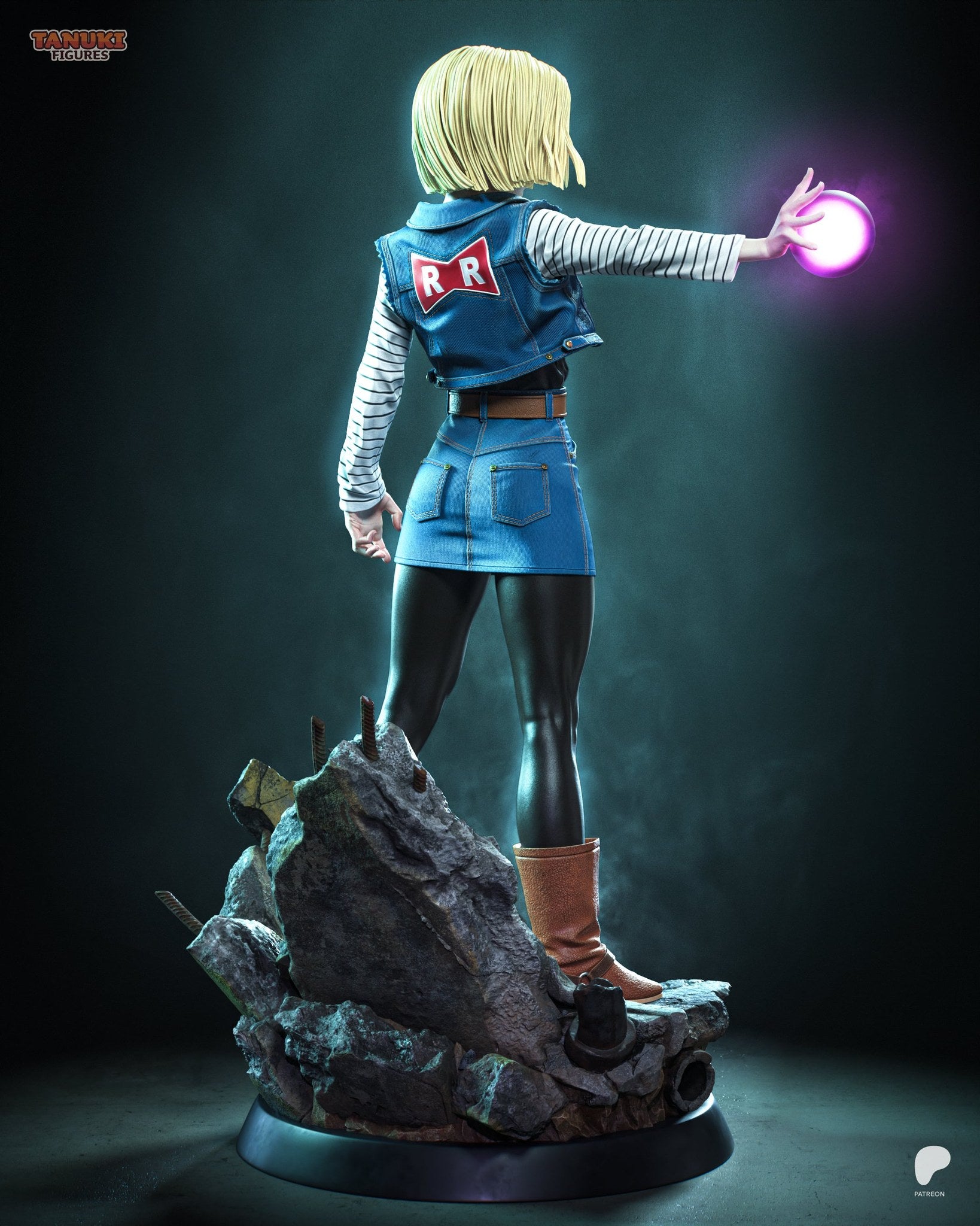 Android 18 (Dragon Ball) resin figure by Tanuki Figures — studio render 3