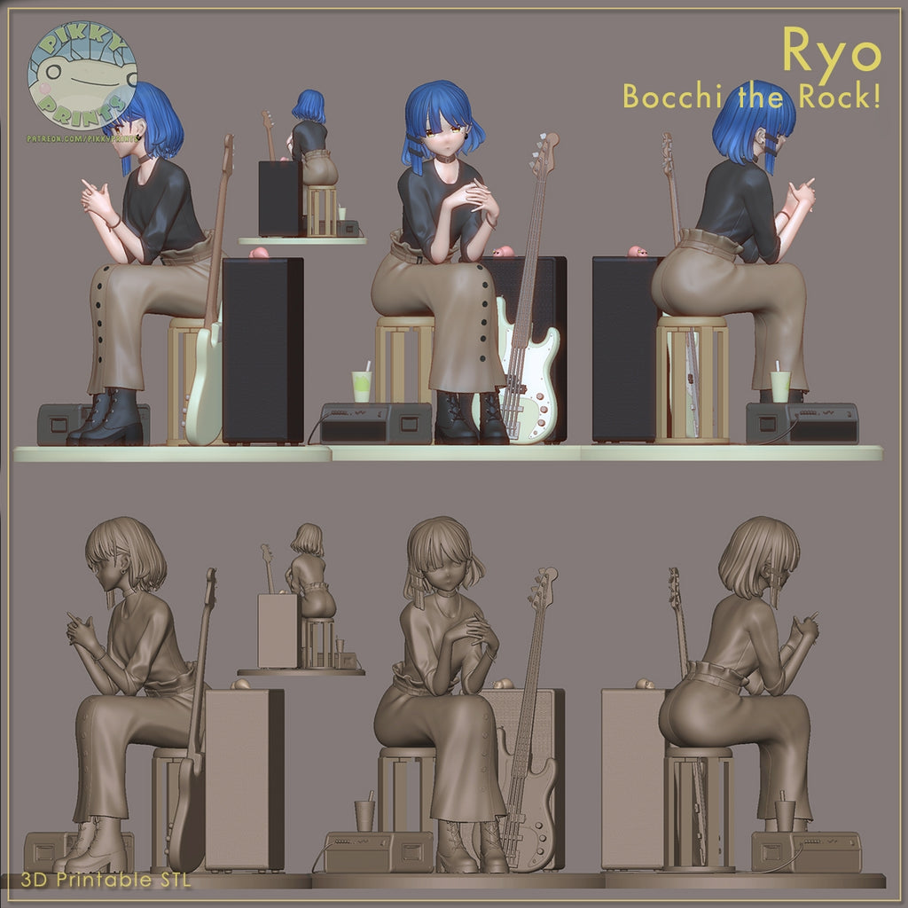 Ryo Yamada (Bocchi the Rock) resin figure by PikkyPrints — studio render 5