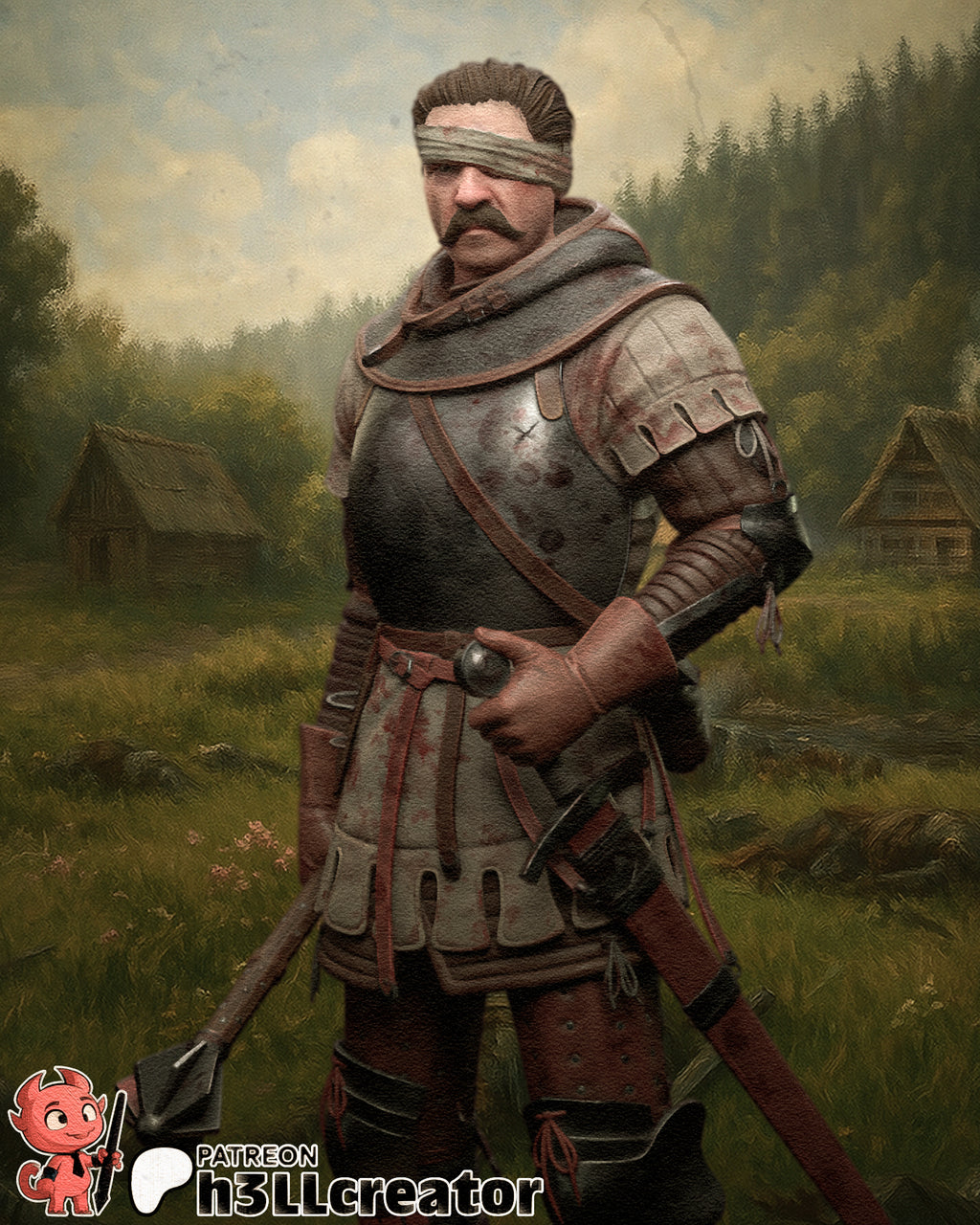 Jan Zizka (Kingdom Come Deliverance) resin figure by h3LLcreator — studio render 1
