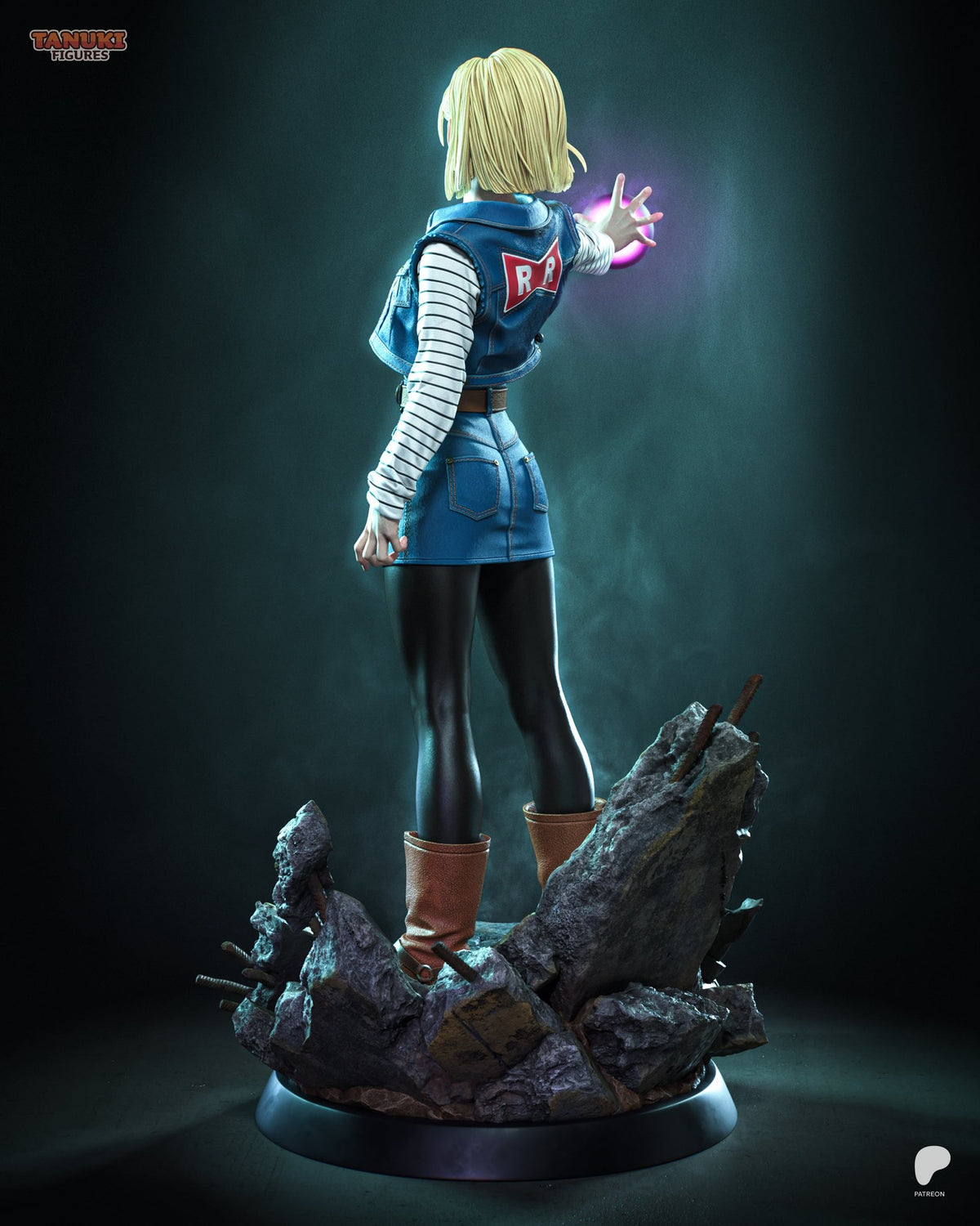 Android 18 (Dragon Ball) resin figure by Tanuki Figures — studio render 4