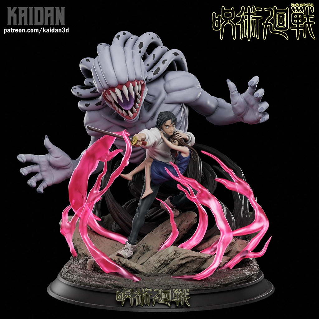 Yuta and Rika (Jujutsu Kaisen) resin figure by Kaidan 3D — studio render 2