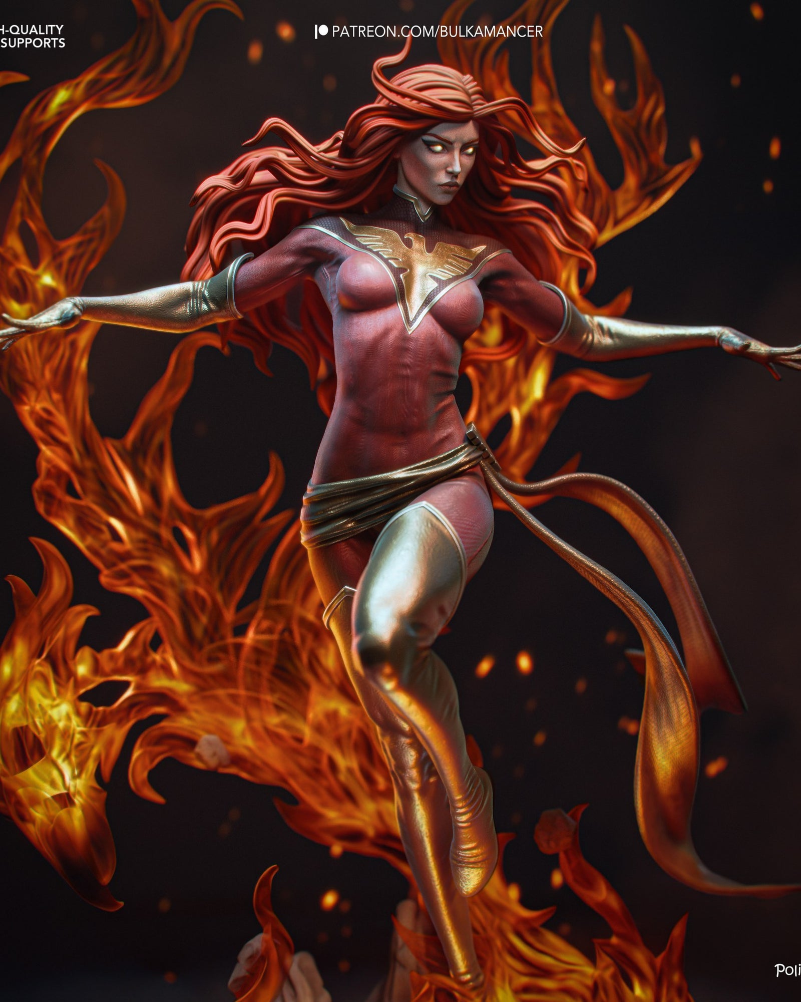 Jean Grey (Marvel) resin figure by Bulkamancer — studio render 3