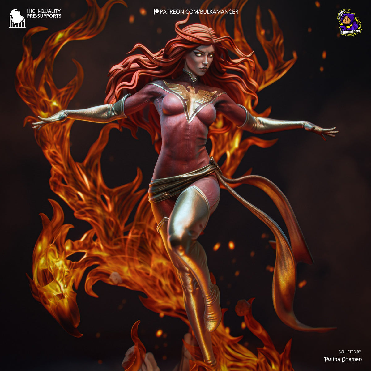Jean Grey (Marvel) resin figure by Bulkamancer — studio render 3