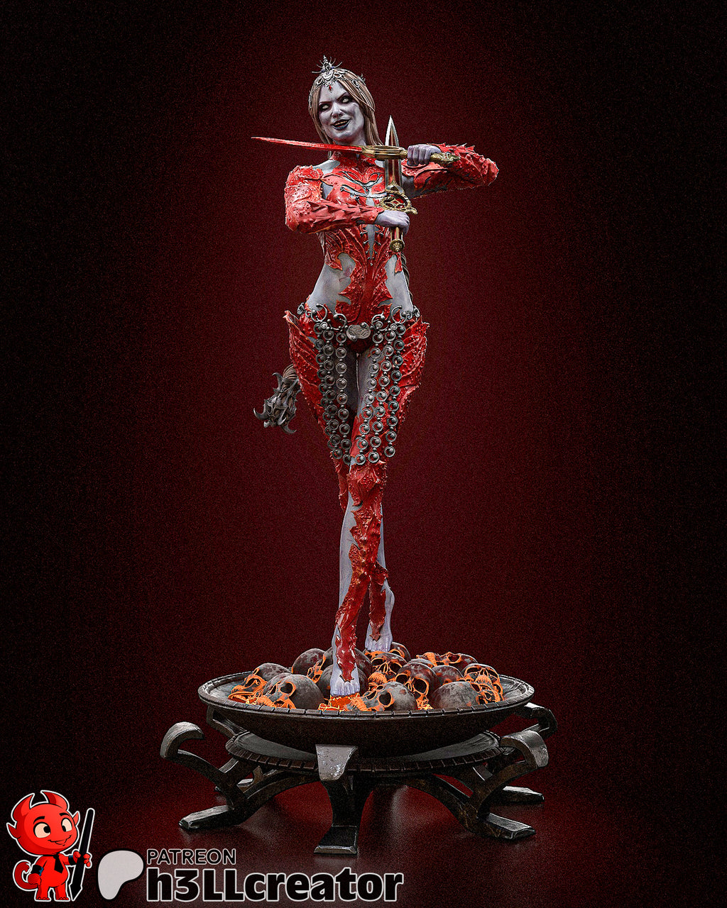 Orin the Red (Baldur's Gate) resin figure by h3LLcreator — studio render 2