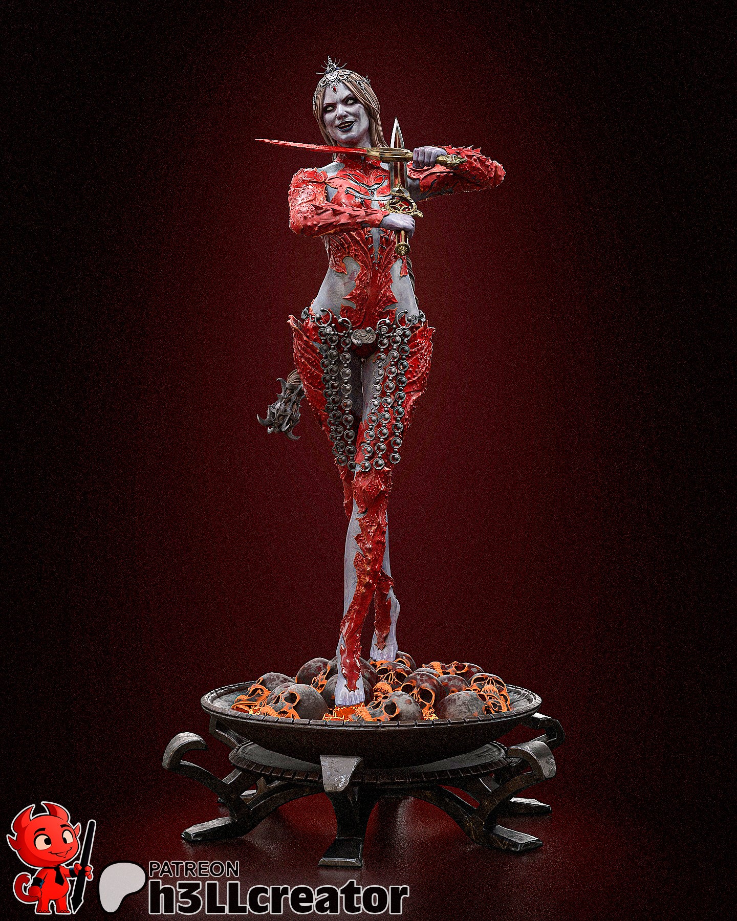 Orin the Red (Baldur's Gate) resin figure by h3LLcreator — studio render 2