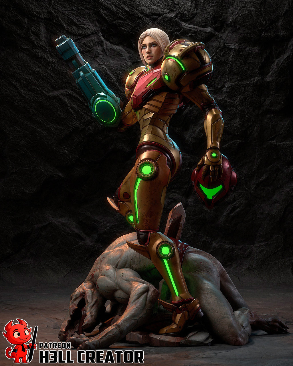 Samus Aran (Metroid) resin figure by h3LLcreator — studio render 7
