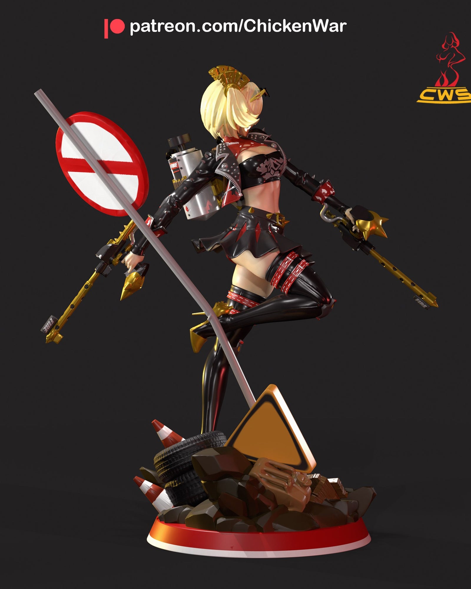 Burnice White (Zenless Zone Zero) resin figure by CW Studio — studio render 3