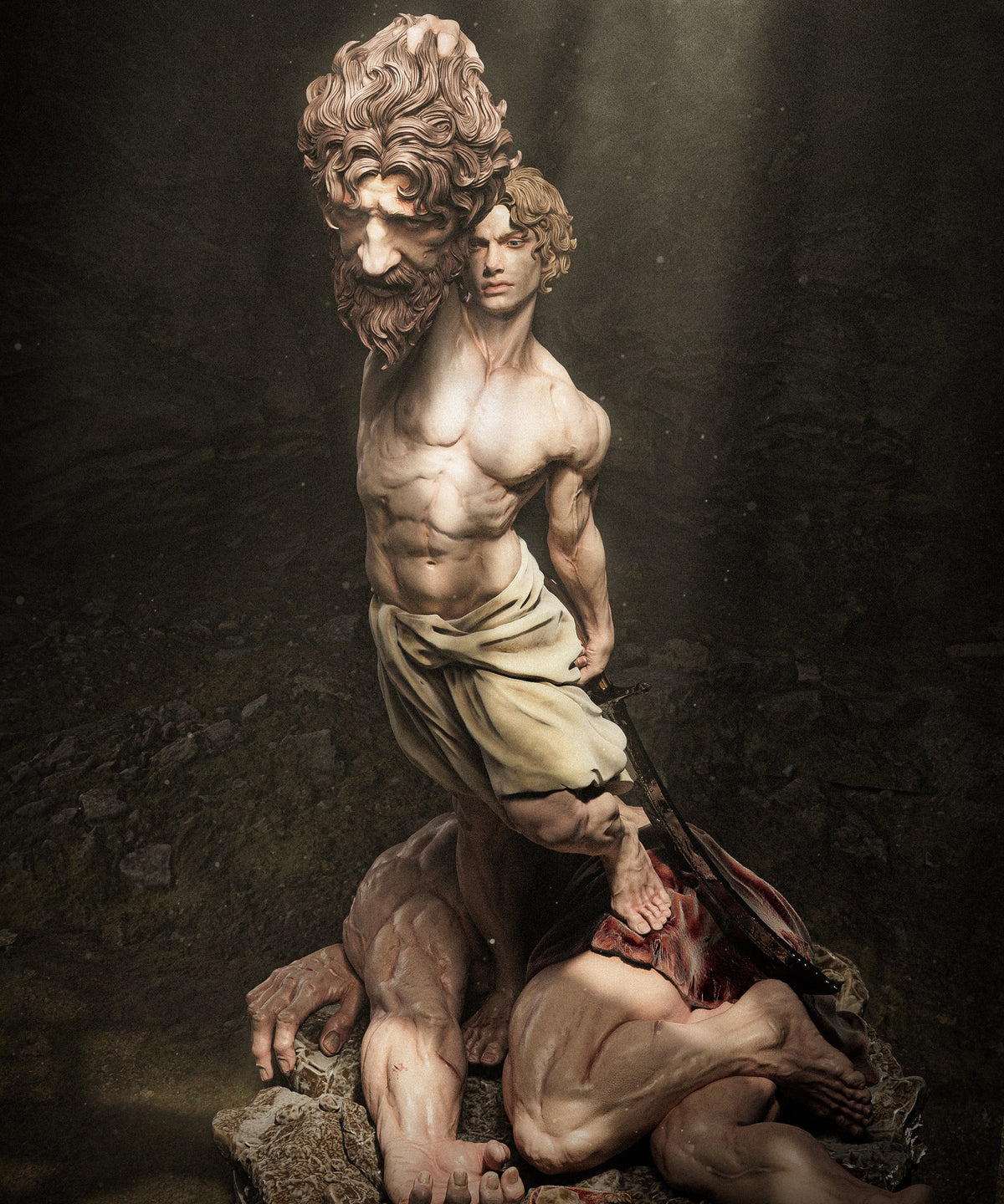 David and Goliath — studio render 6