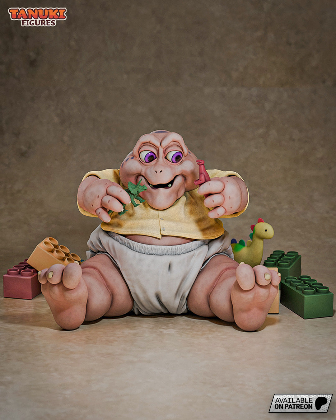 Baby Sinclair (Dinosaurs) resin figure by Tanuki Figures — studio render 1