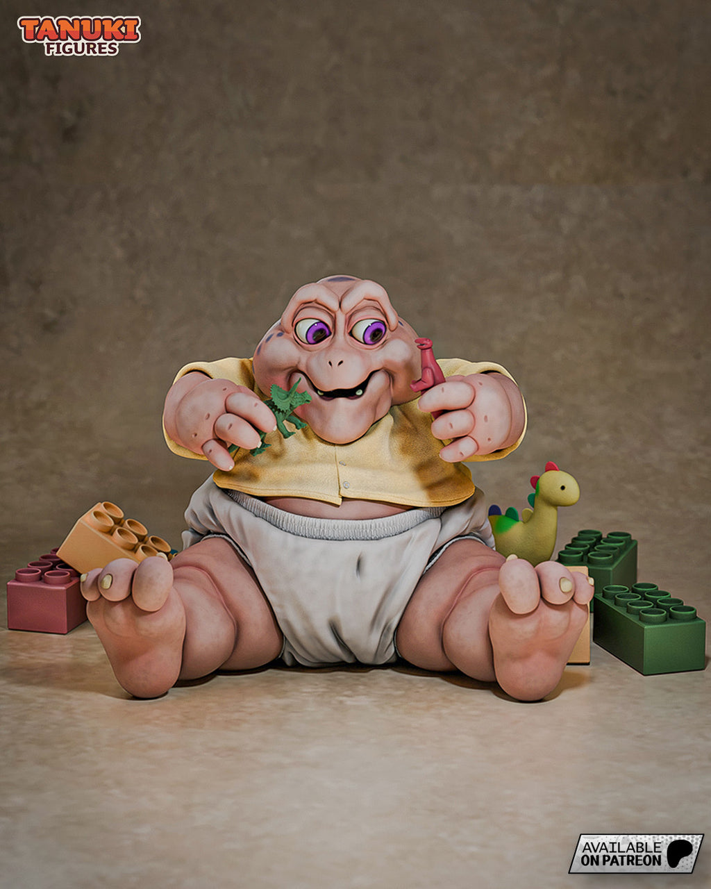 Baby Sinclair (Dinosaurs) resin figure by Tanuki Figures — studio render 1