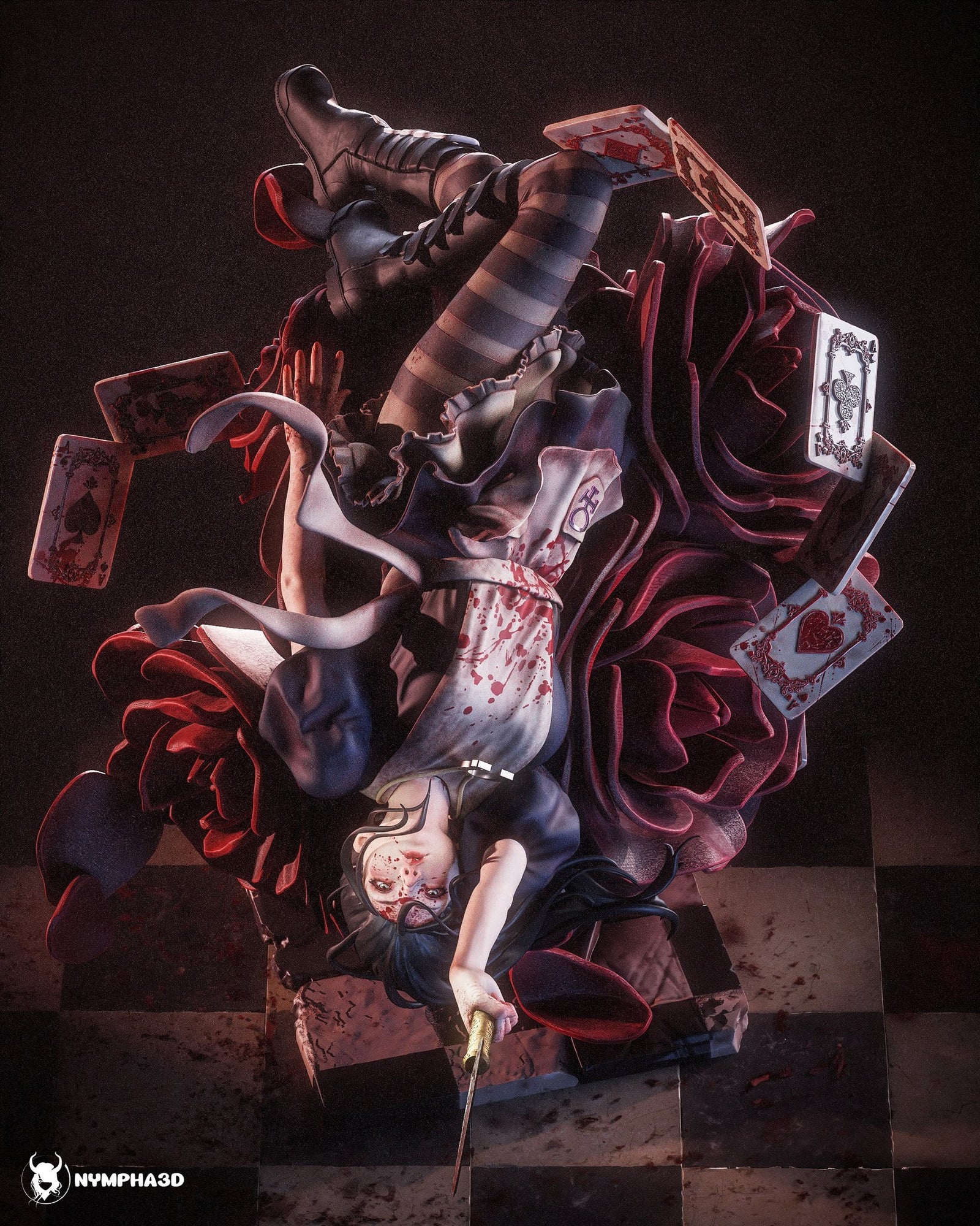 Alice (American McGee's Alice) resin figure by Nympha — studio render 2