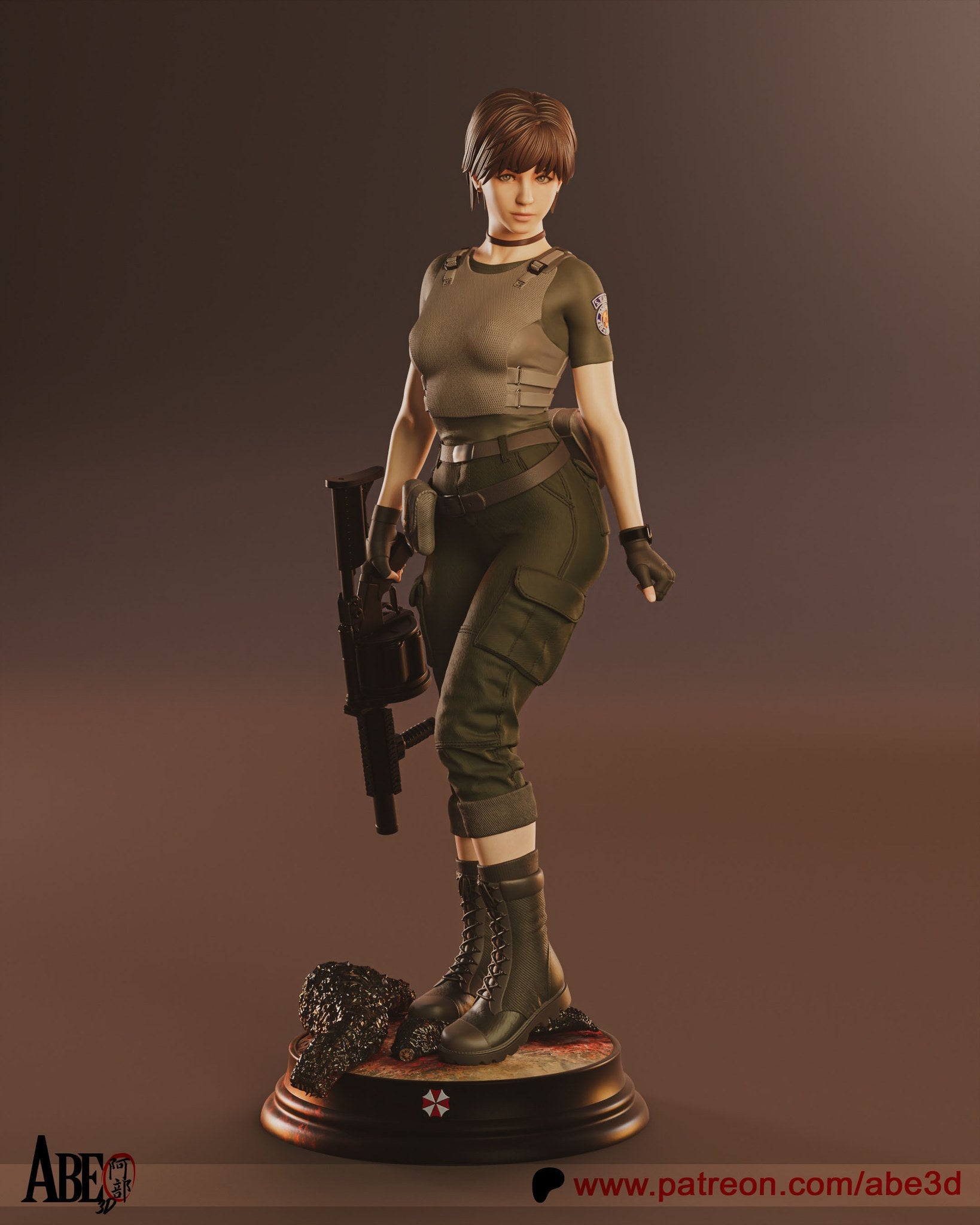 Rebecca Chambers (Resident Evil) resin figure by Abe3D — studio render 3