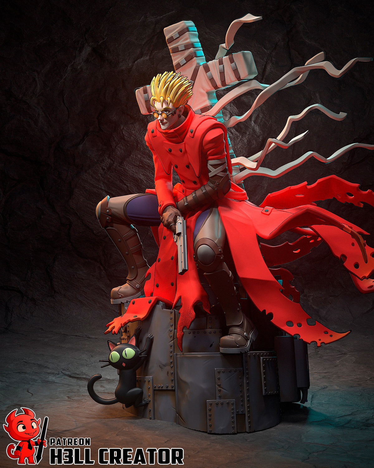 Vash the Stampede (Trigun) resin figure by h3LLcreator — studio render 5