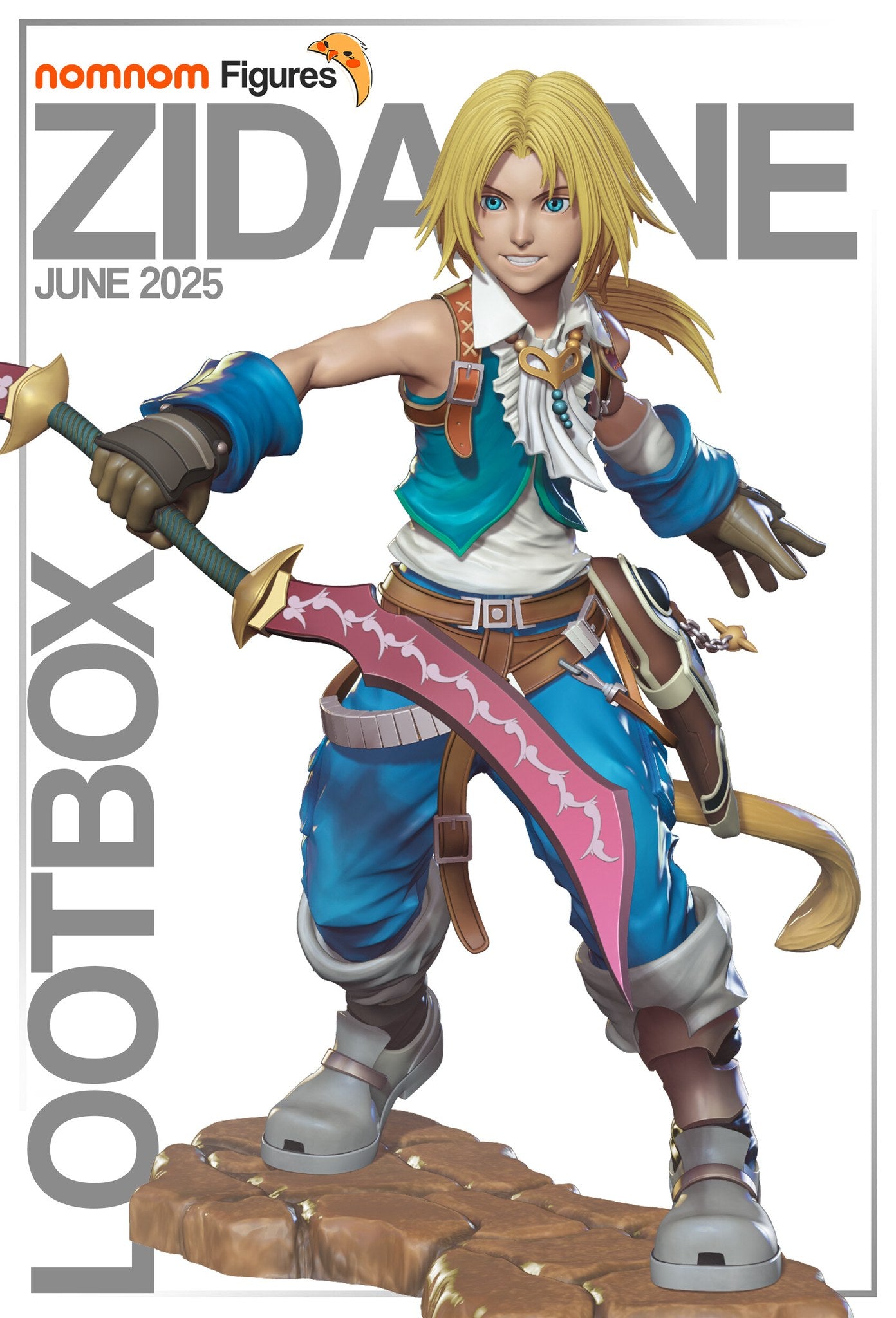 Zidane Tribal Final Fantasy resin figure by NomNom Figures — studio preview 1