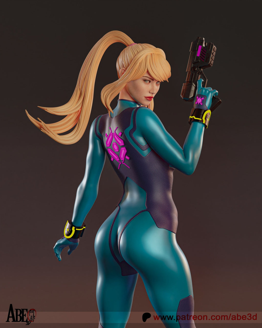 Samus Aran (Metroid) resin figure by Abe3D — studio render 9