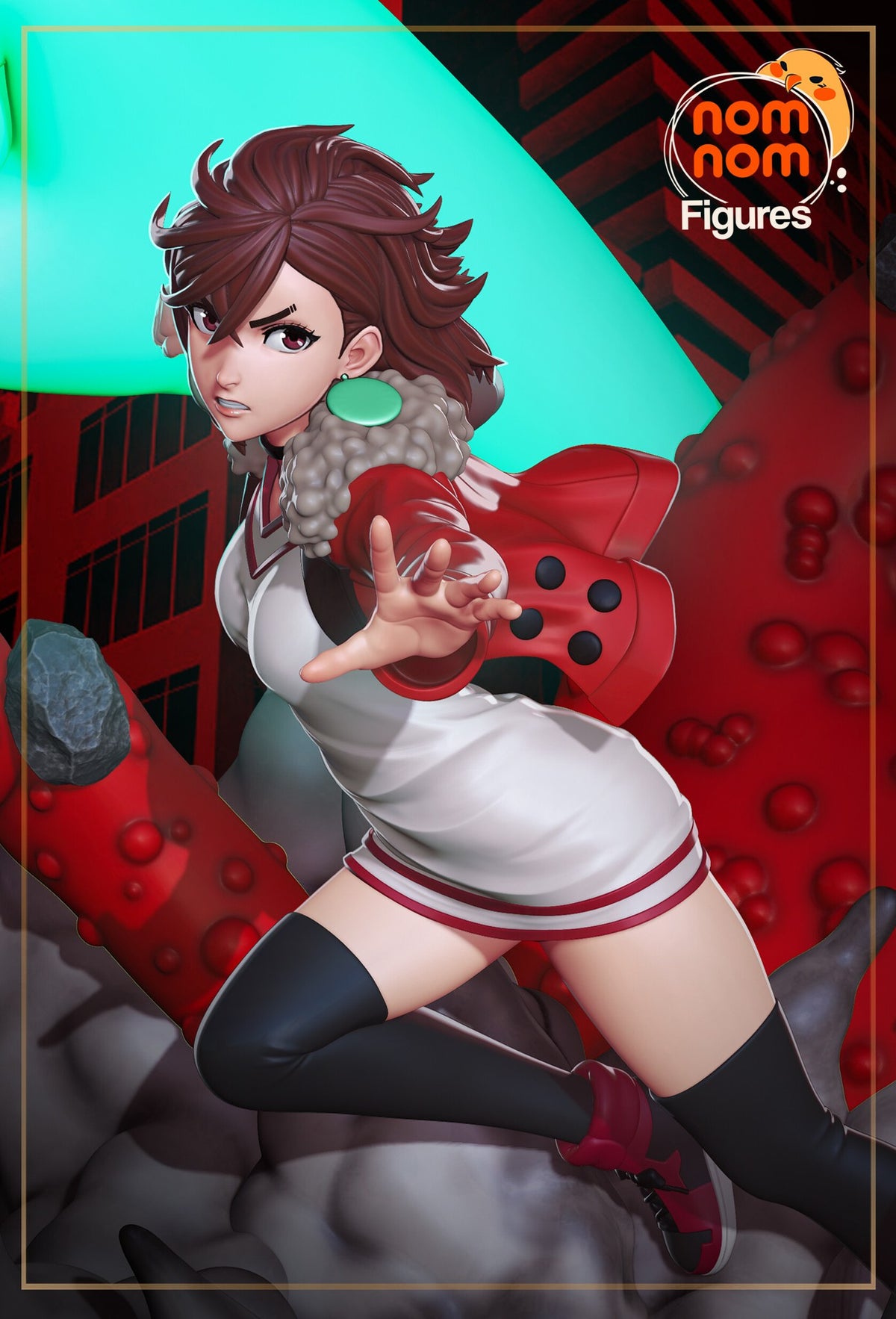 Momo Ayase Dandadan resin figure by NomNom Figures — studio preview 1
