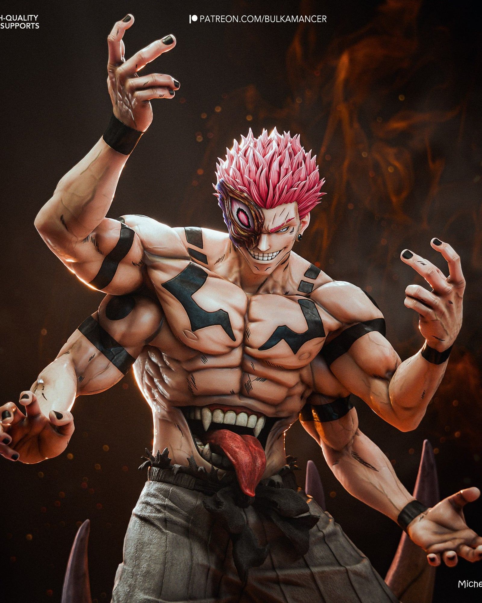 Ryomen Sukuna (Jujutsu Kaisen) resin figure by Bulkamancer — studio render 1
