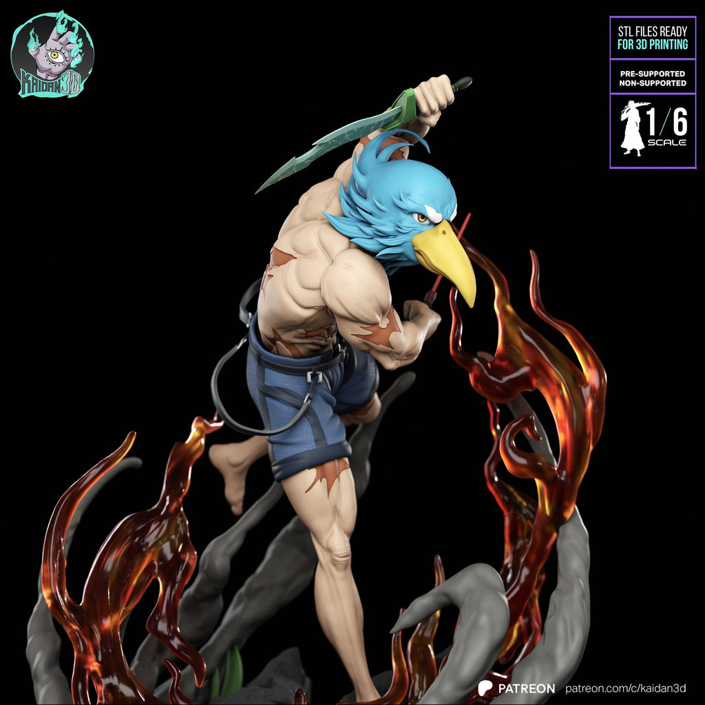 Sunraku (Shangri-La Frontier) resin figure by Kaidan 3D — studio render 3