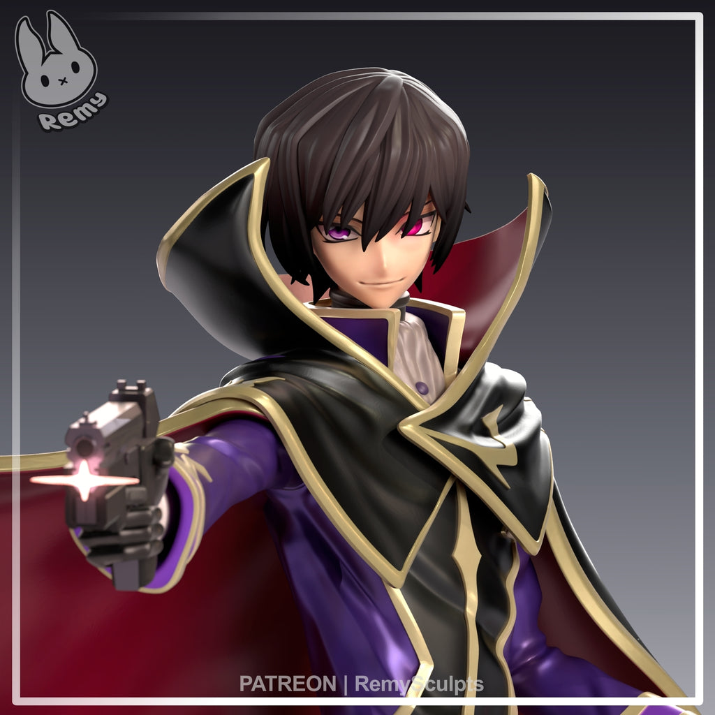Lelouch Lamperouge (Code Geass) resin figure by RemyJF — studio render 2