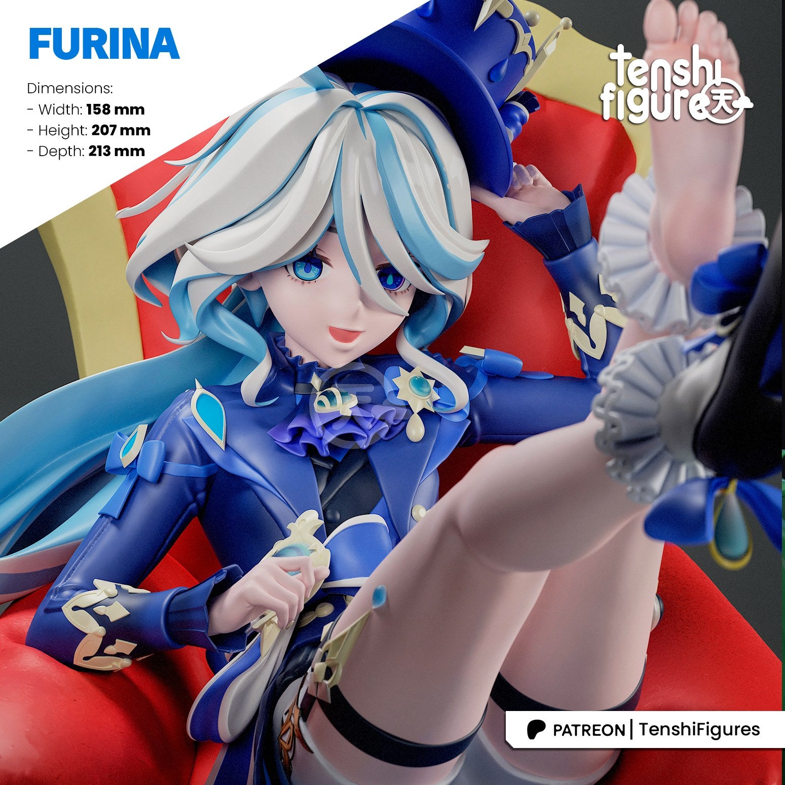Furina de Fontaine (Genshin Impact) resin figure by Tenshi Figures — studio render 1