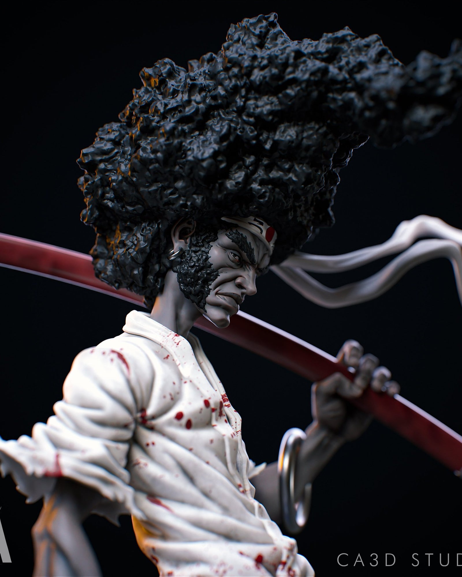 Afro Samurai resin figure by CA 3D Studios — studio preview 1