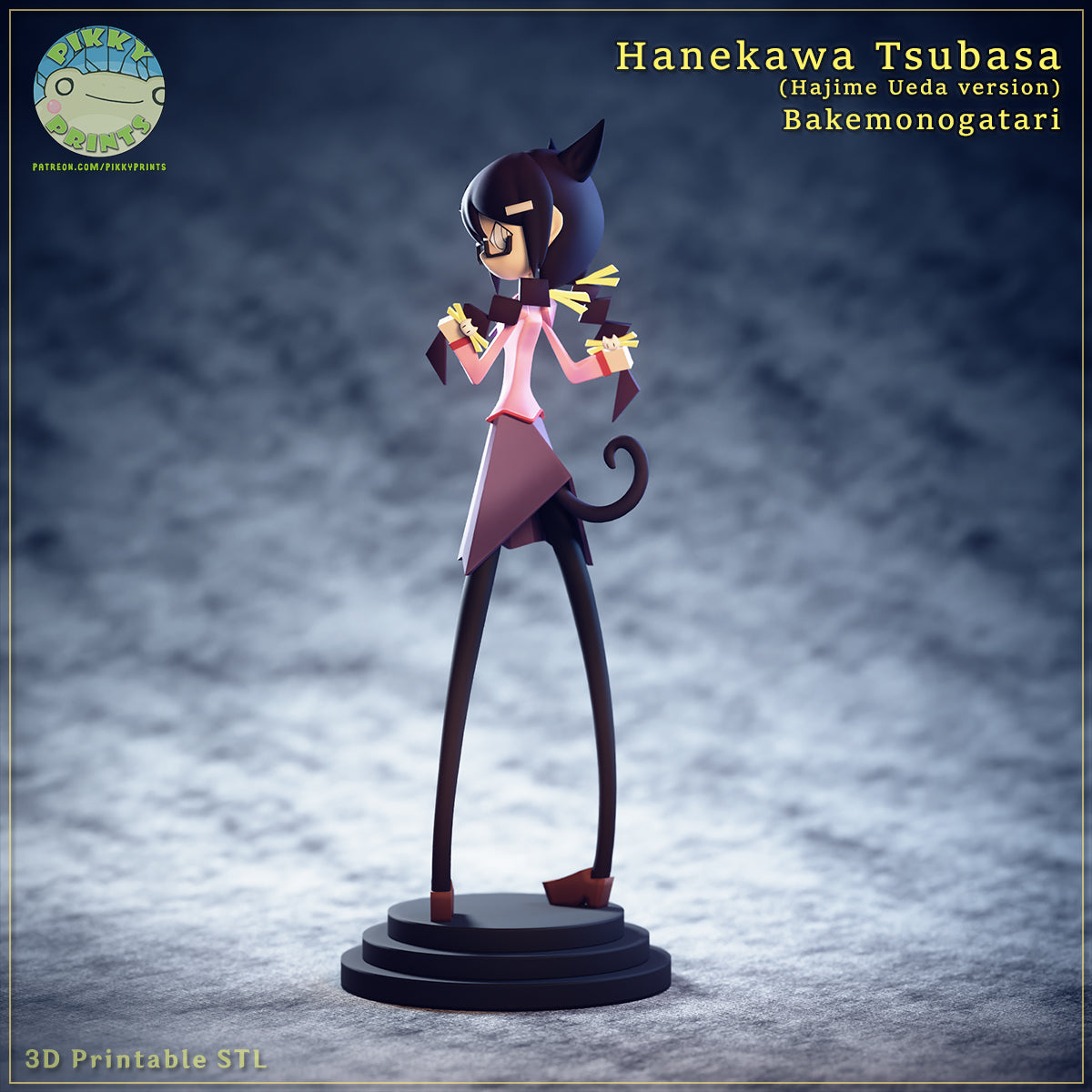 Hanekawa Tsubasa (Monogatari) resin figure by PikkyPrints — studio render 1