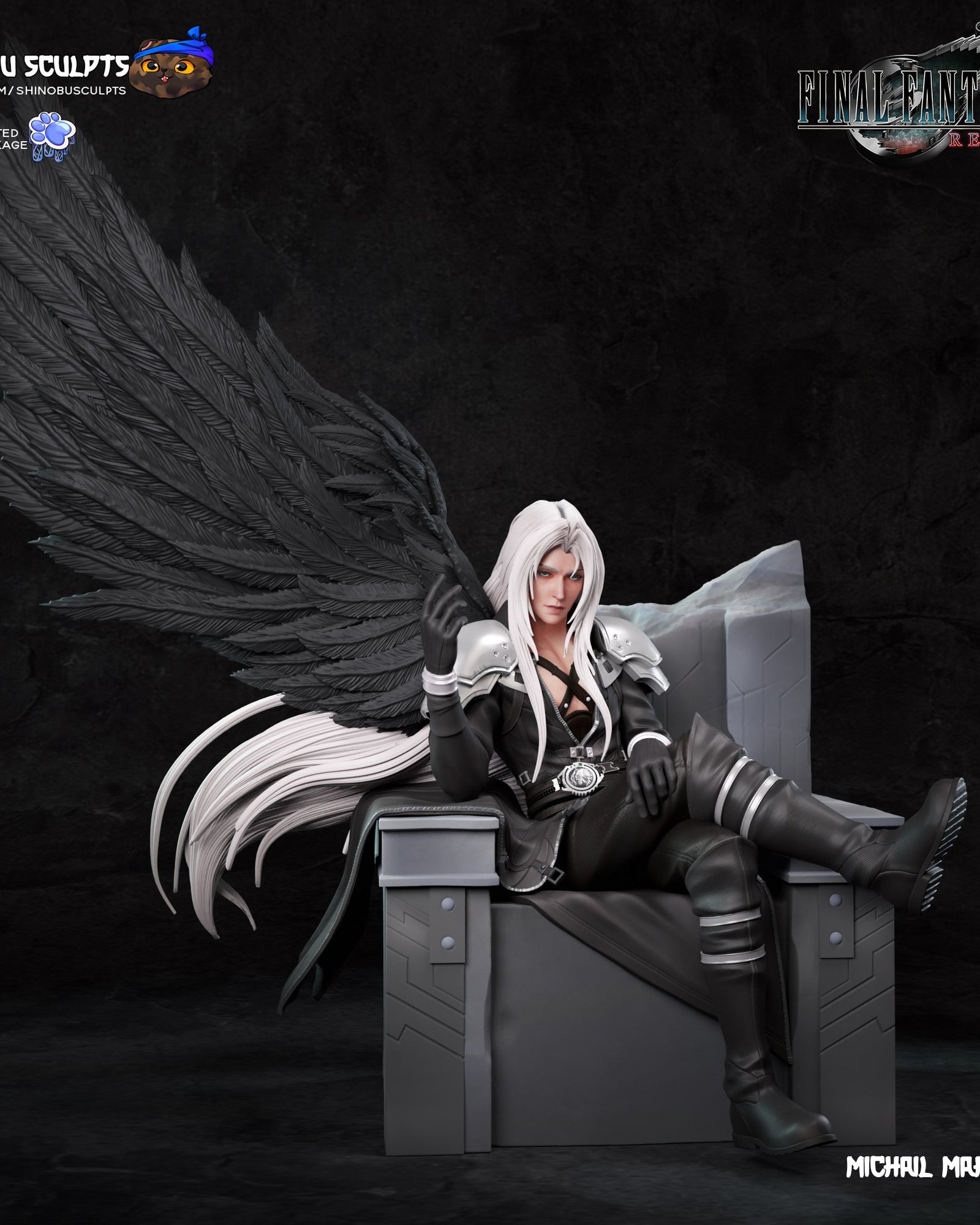 Sephiroth (Final Fantasy) resin figure by Shinobu Sculpts — studio render 2