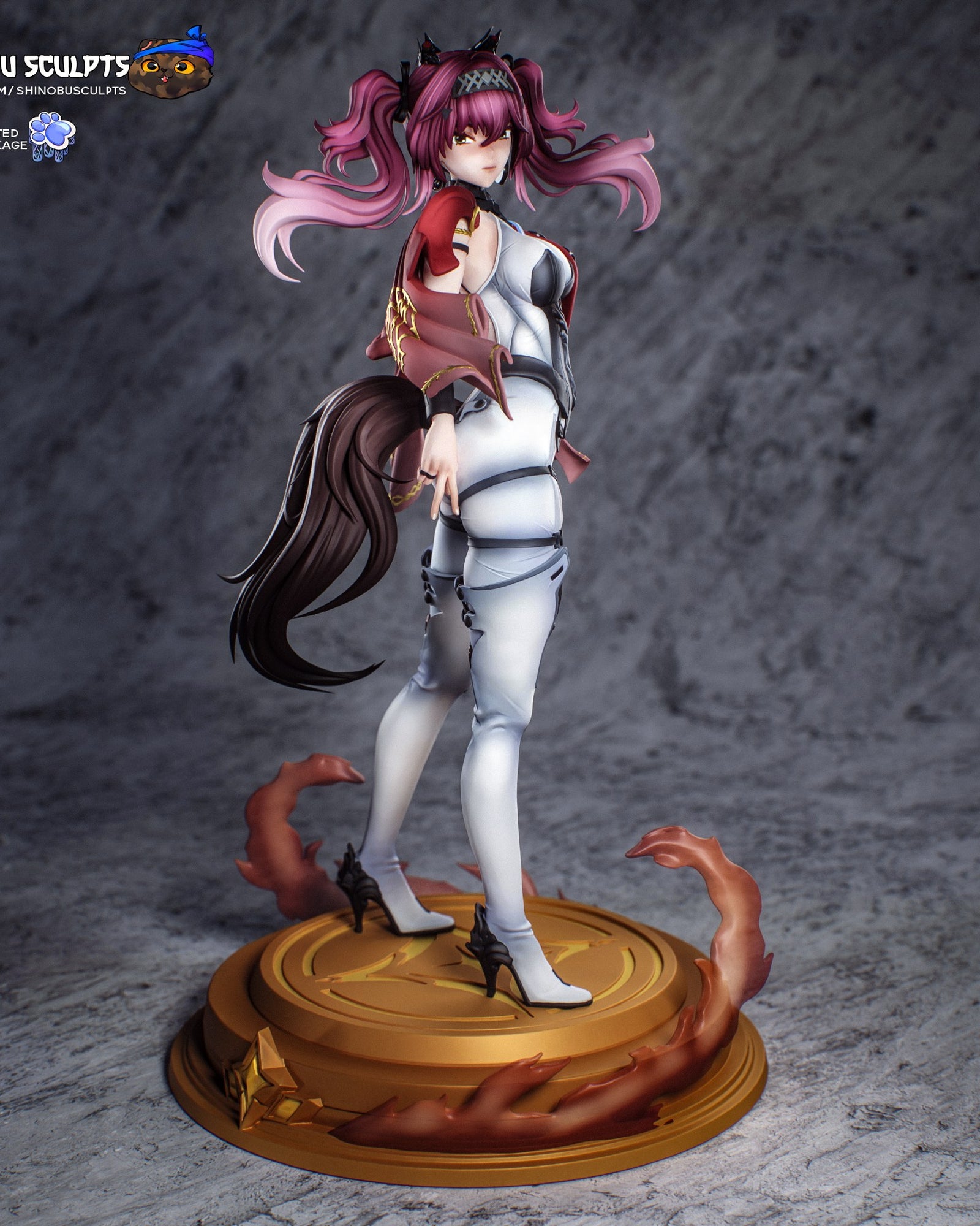 Lupa (Wuthering Waves) resin figure by Shinobu Sculpts — studio render 2