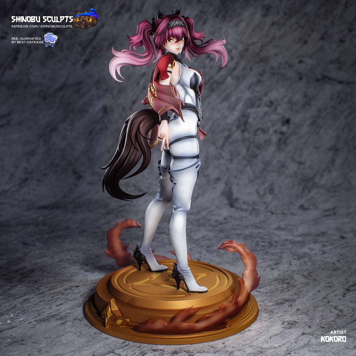 Lupa (Wuthering Waves) resin figure by Shinobu Sculpts — studio render 2