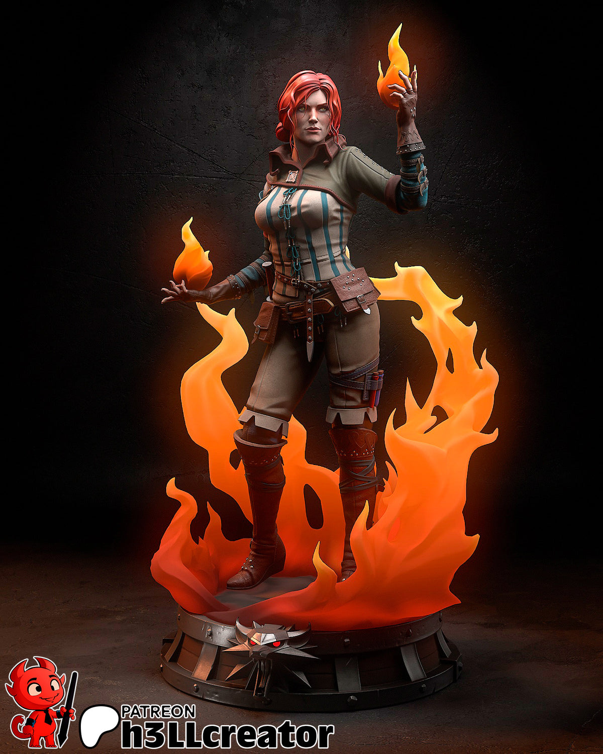 Triss Merigold (The Witcher) resin figure by h3LLcreator — studio render 3