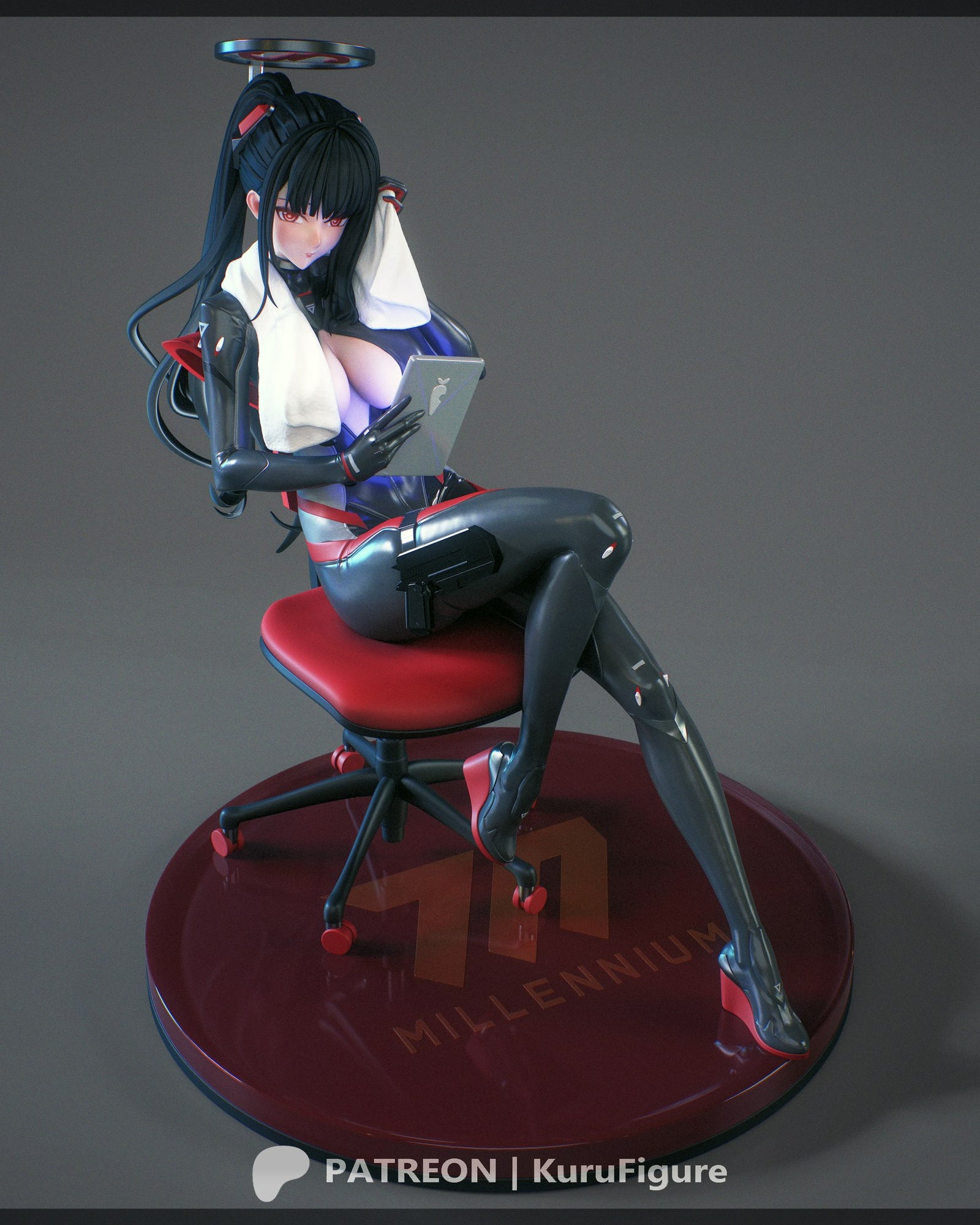 Rio Tsukatsuki (Blue Archive) resin figure by Kuru Figures — studio render 4