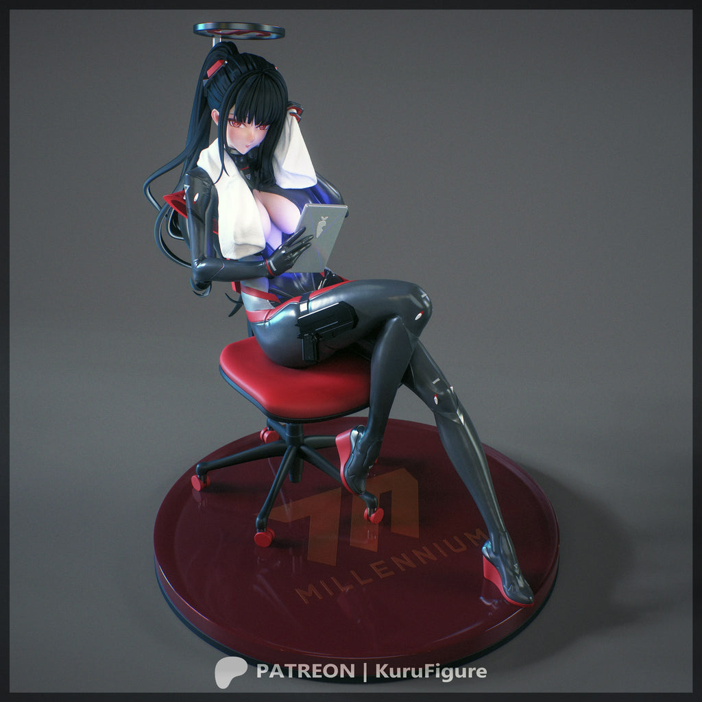 Rio Tsukatsuki (Blue Archive) resin figure by Kuru Figures — studio render 4