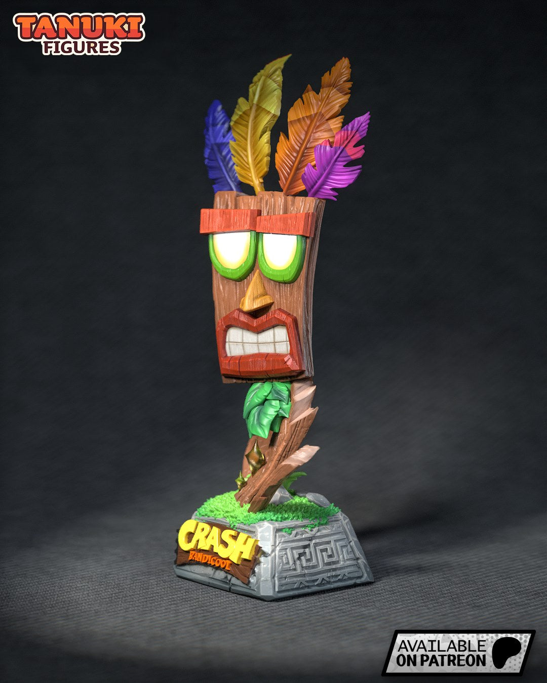 Aku Aku (Crash Bandicoot) resin figure by Tanuki Figures — studio render 2