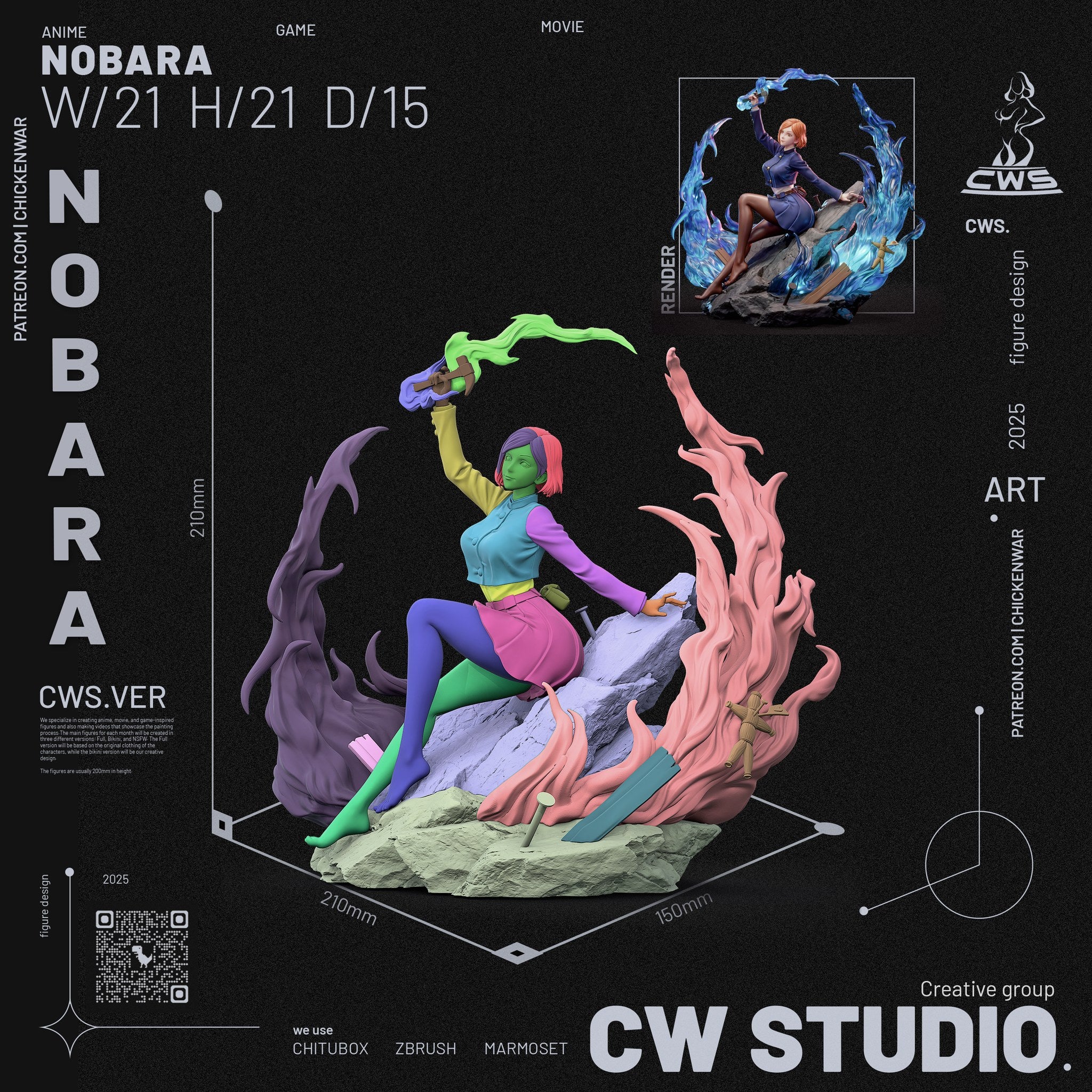 Nobara Kugisaki (Jujutsu Kaisen) resin figure by CW Studio — studio render 12