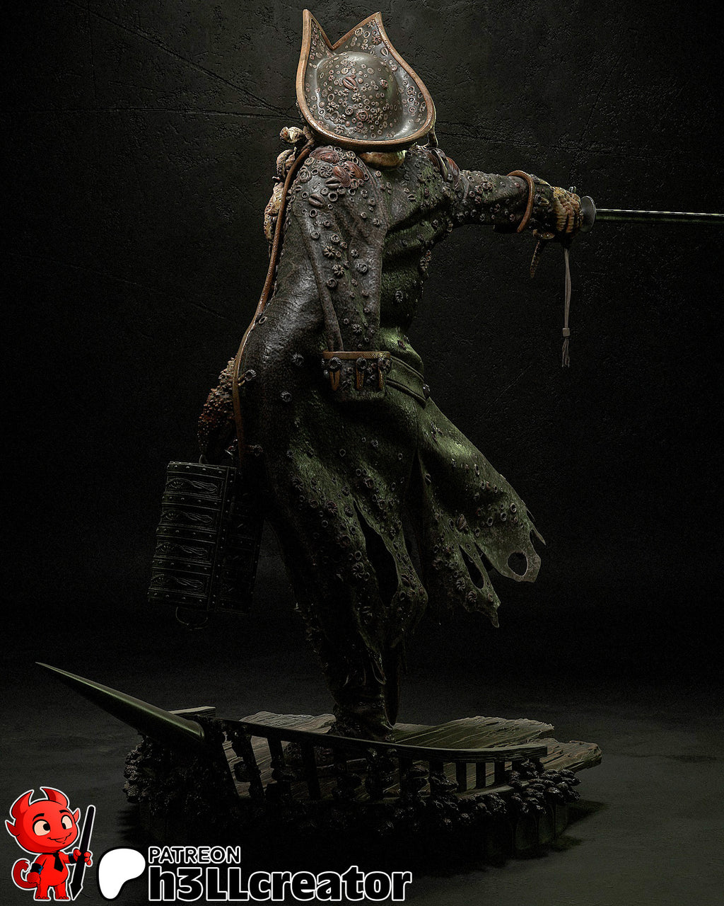 Davy Jones (Pirates of the Caribbean) resin figure by h3LLcreator — studio render 6