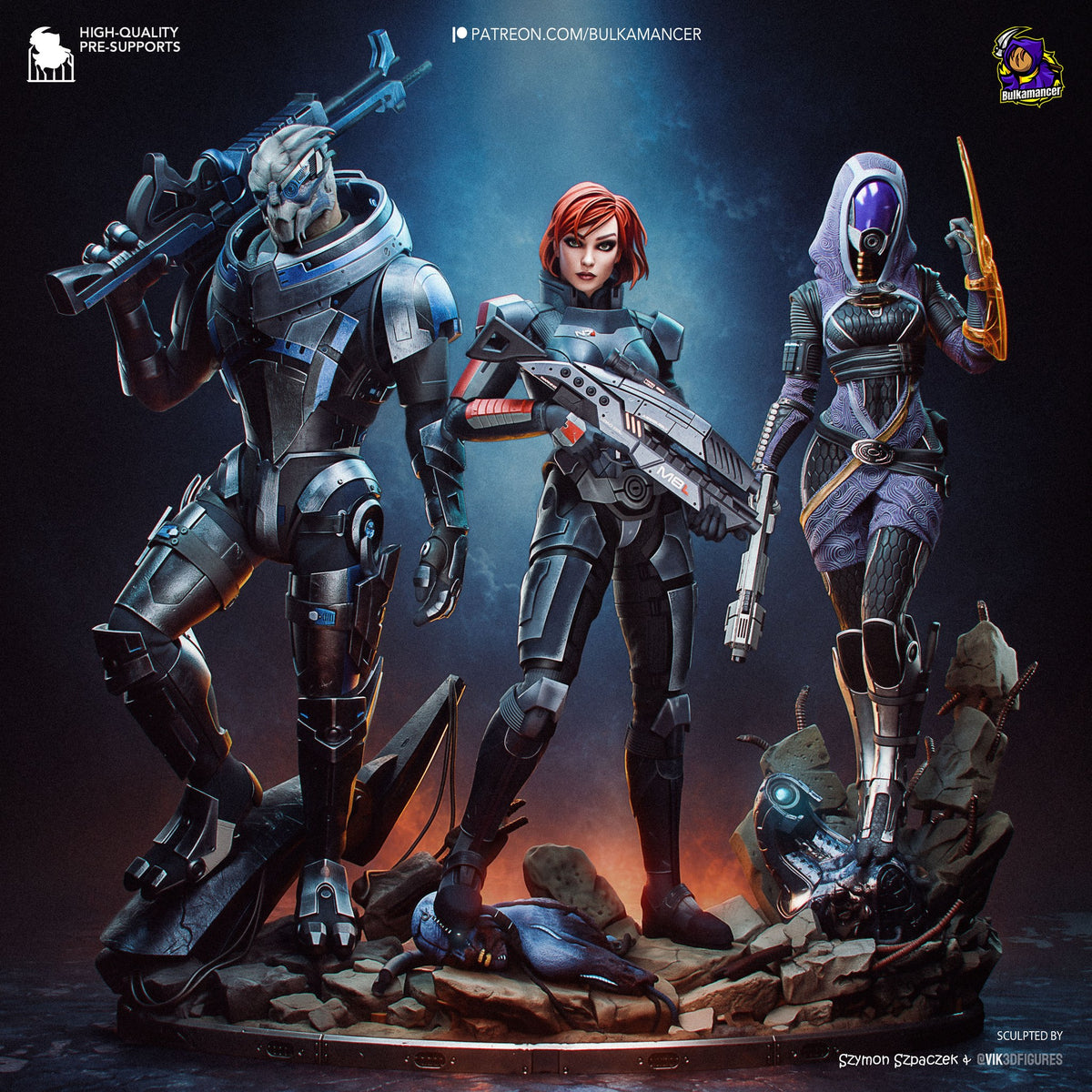 Garrus Vakarian (Mass Effect) resin figure by Bulkamancer — studio render 18