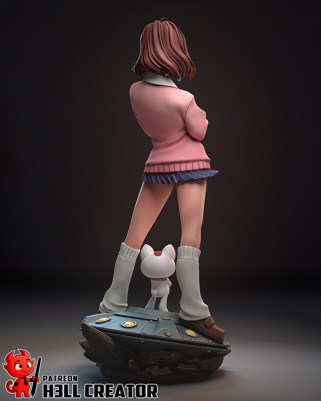 Momo Ayase (Dandadan) resin figure by h3LLcreator — studio render 8