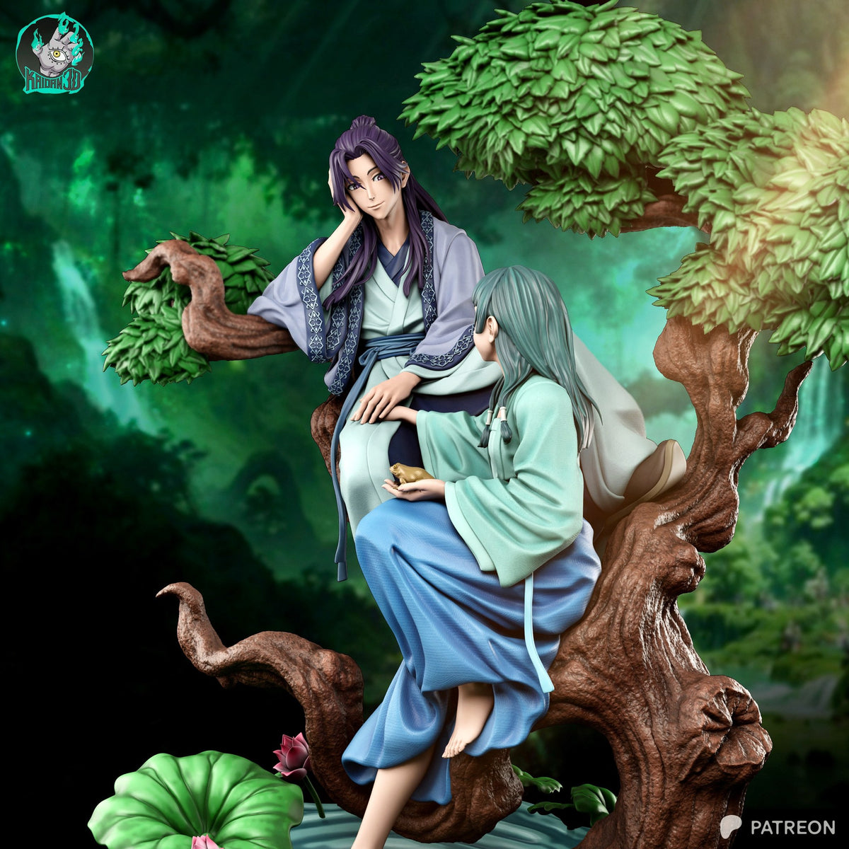 Jinshi and Maomao (The Apothecary Diaries) resin figure by Kaidan 3D — studio render 4