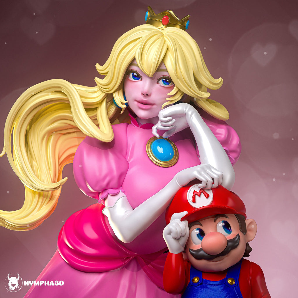Princess Peach (Super Mario) resin figure by Nympha — studio render 3